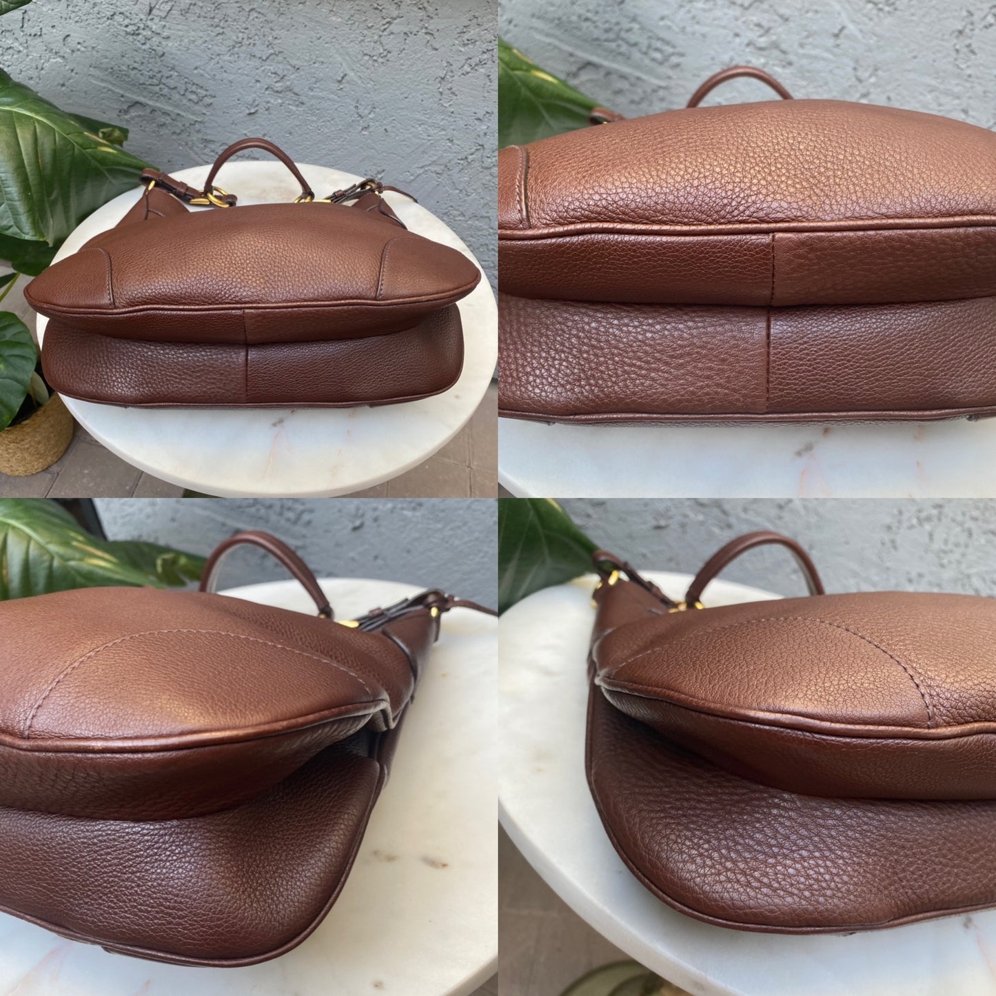 Prada Pushlock Hobo Vitello Daino Shoulder Bag