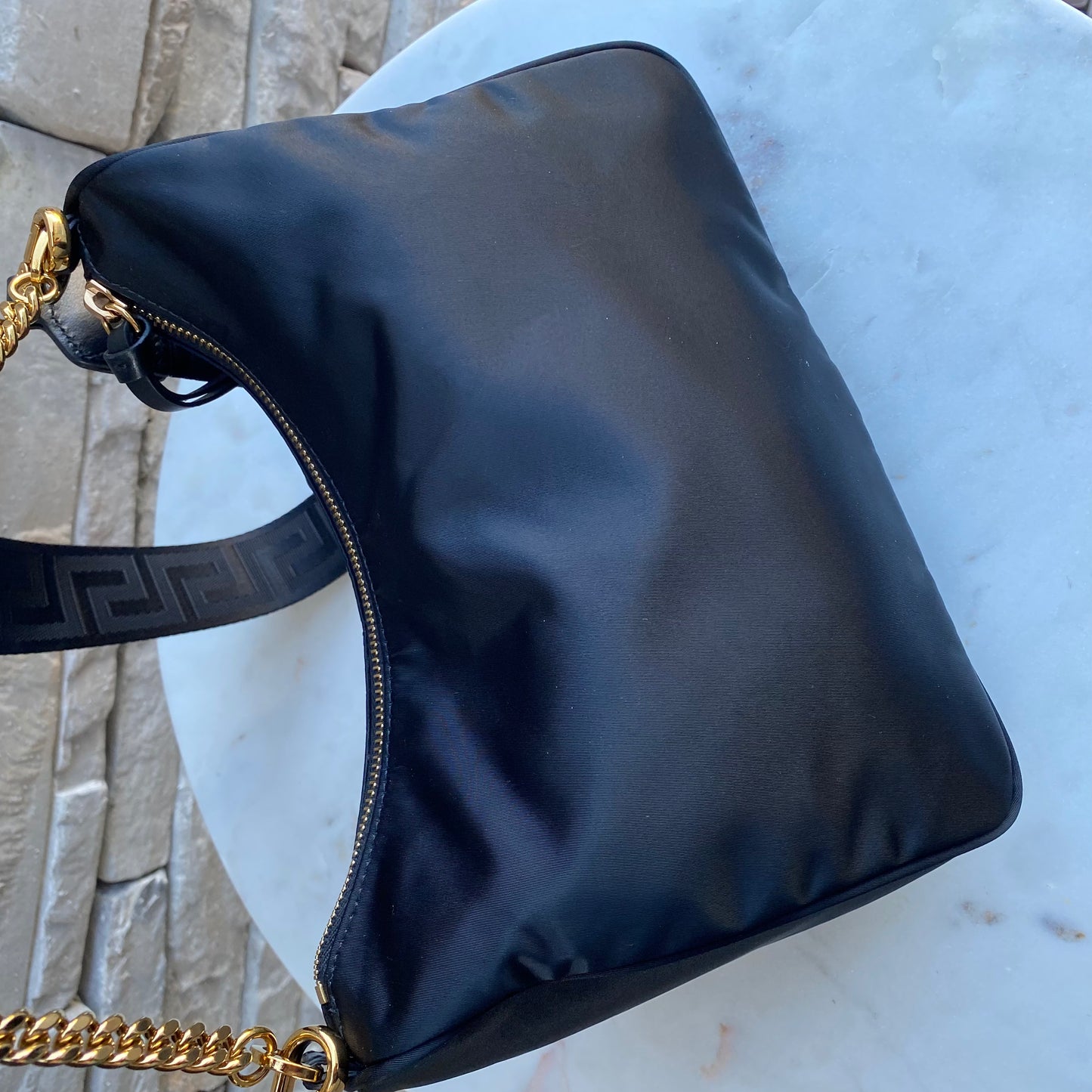 Versace Medusa Nylon Tribute Chain Shoulder Bag