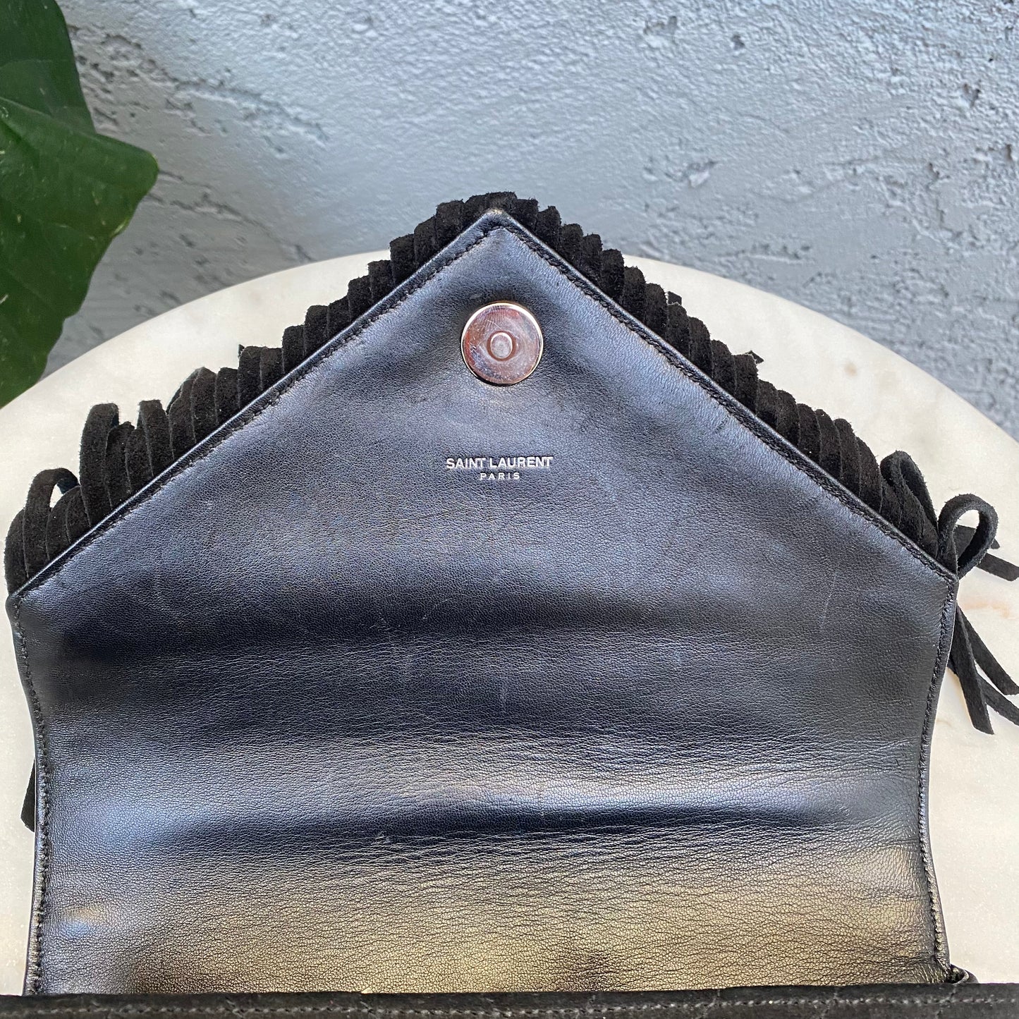 Saint Laurent Medium College Suede Fringe Shoulder Bag
