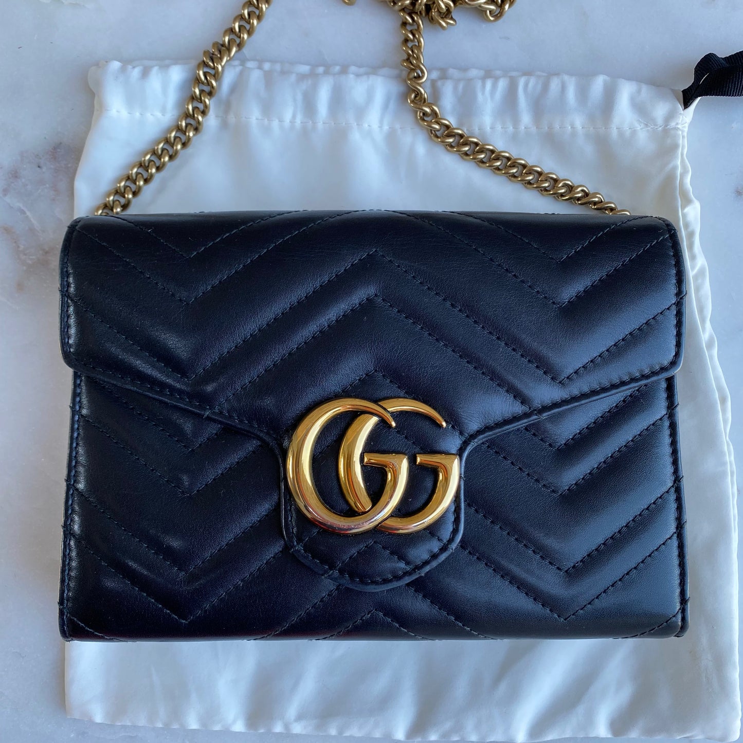 Gucci GG Marmont Matelasse Wallet on Chain
