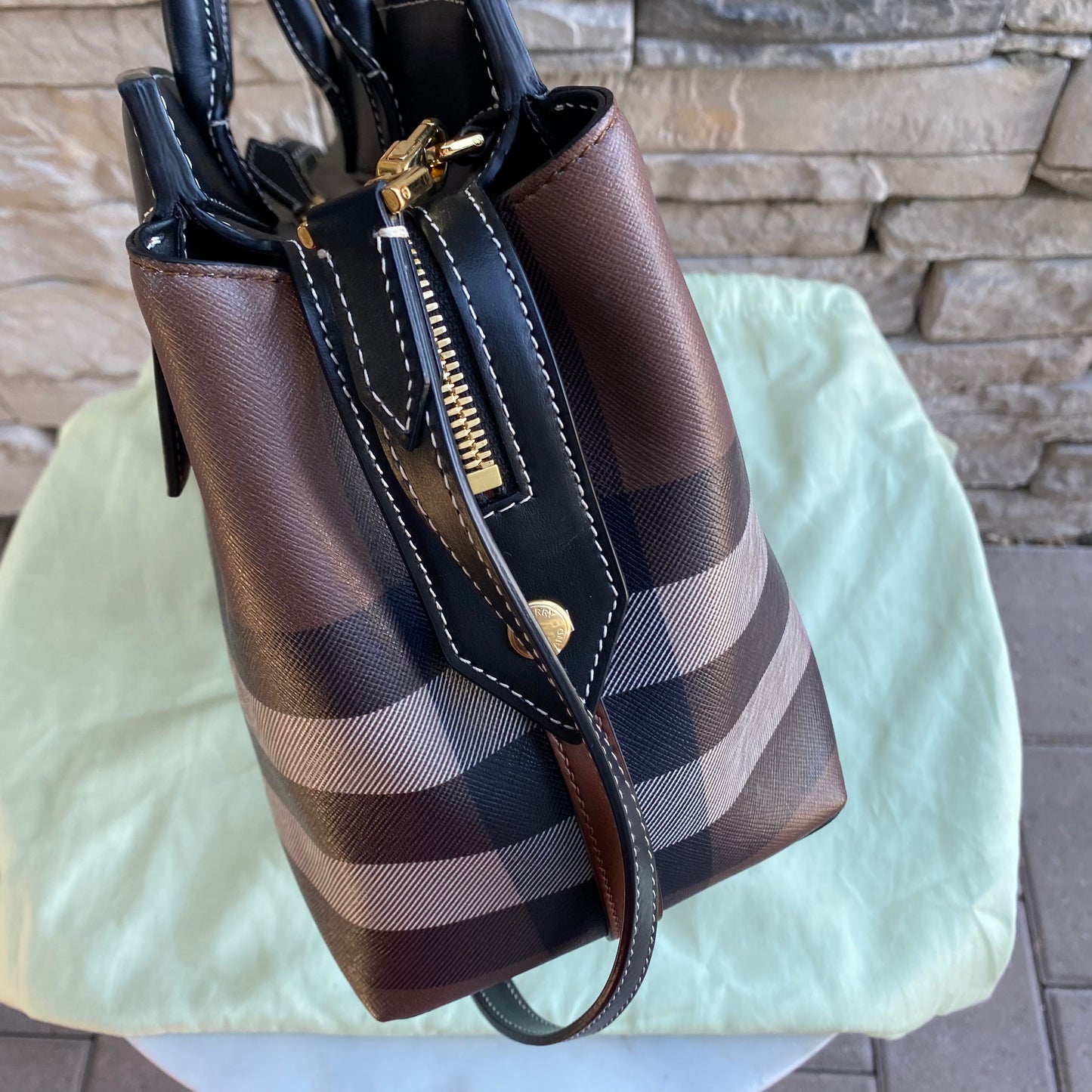 Burberry Catherine Smoked Check Tote Bag