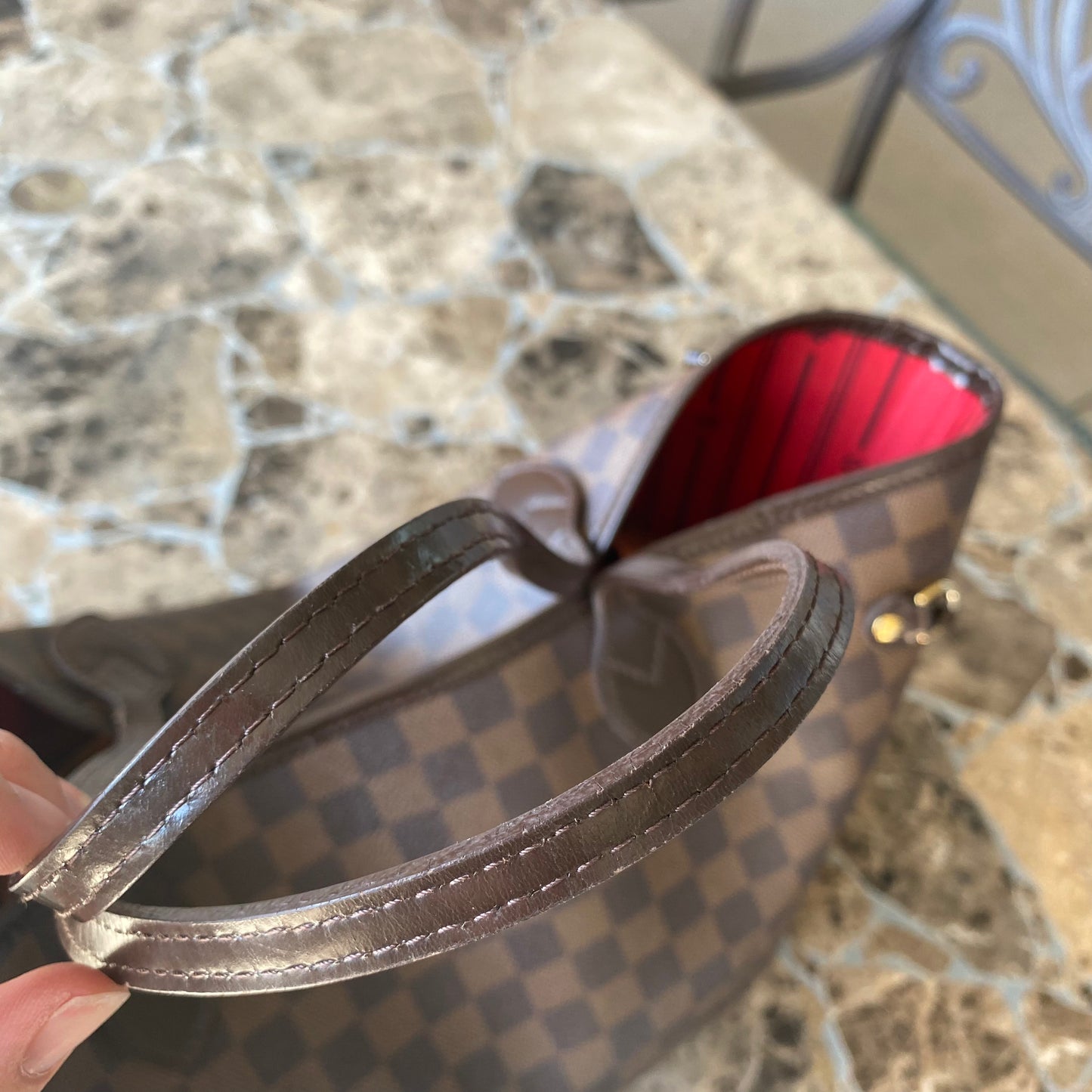 Louis Vuitton Damier Ebene Neverfull MM Tote