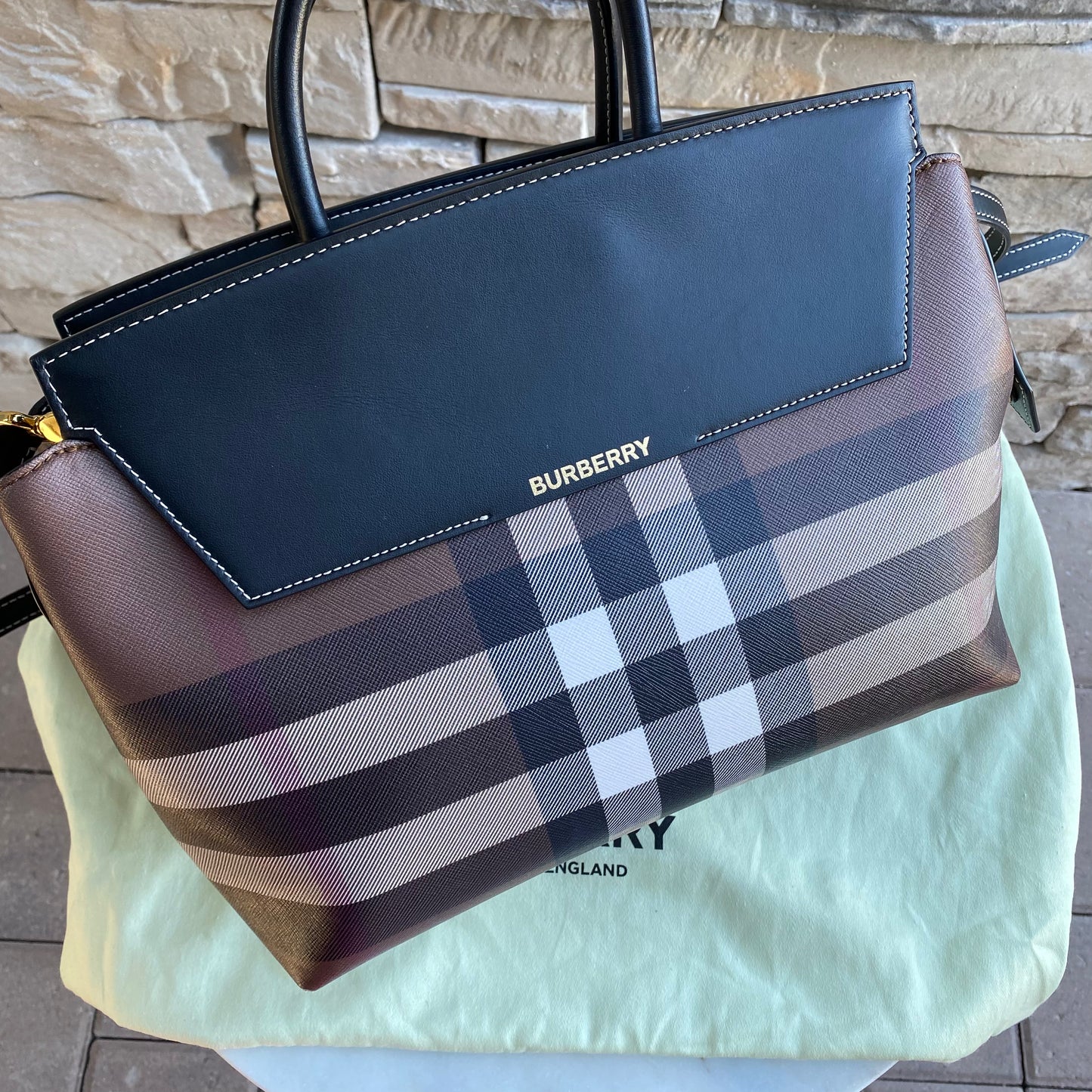 Burberry Catherine Smoked Check Tote Bag