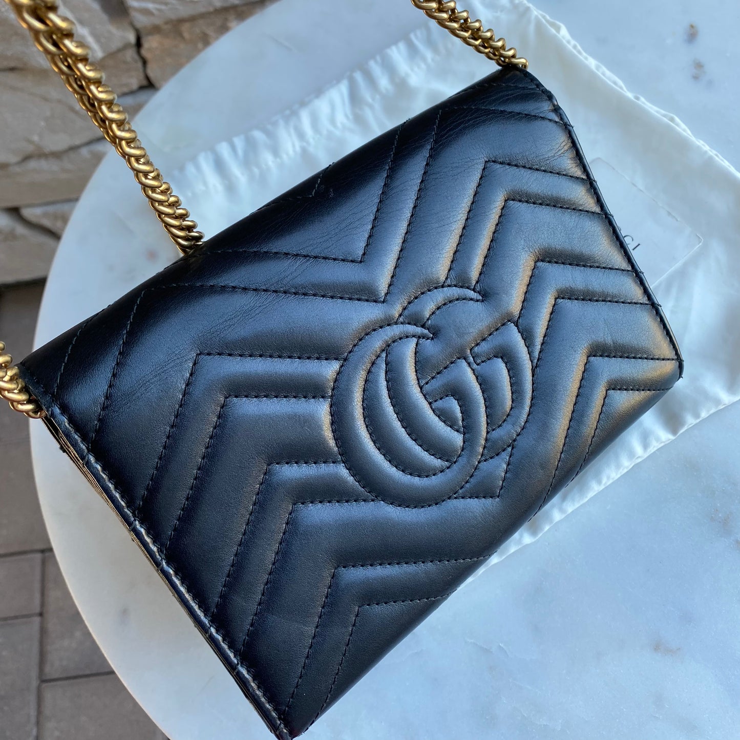 Gucci GG Marmont Matelasse Wallet on Chain