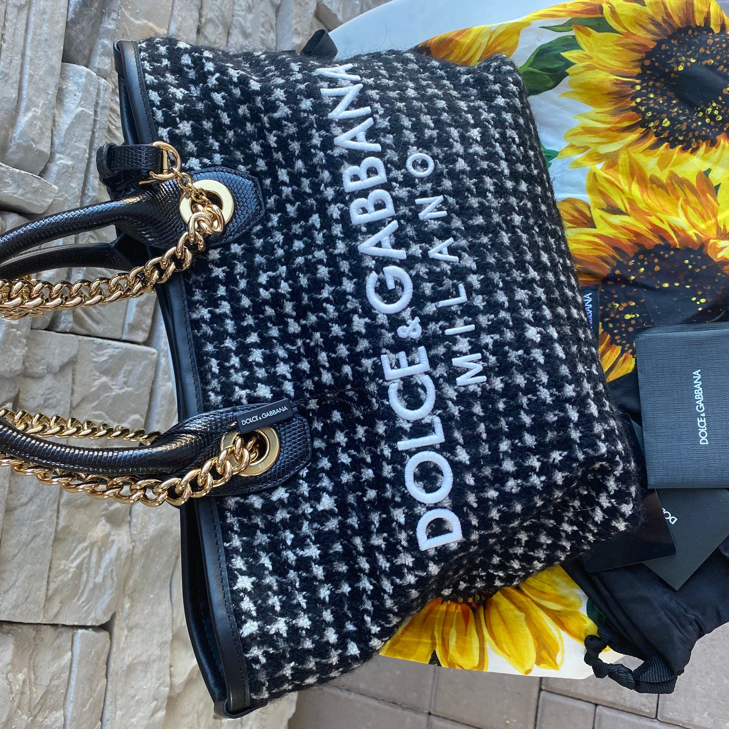 Dolce & Gabbana Small Tweed Capri Tote