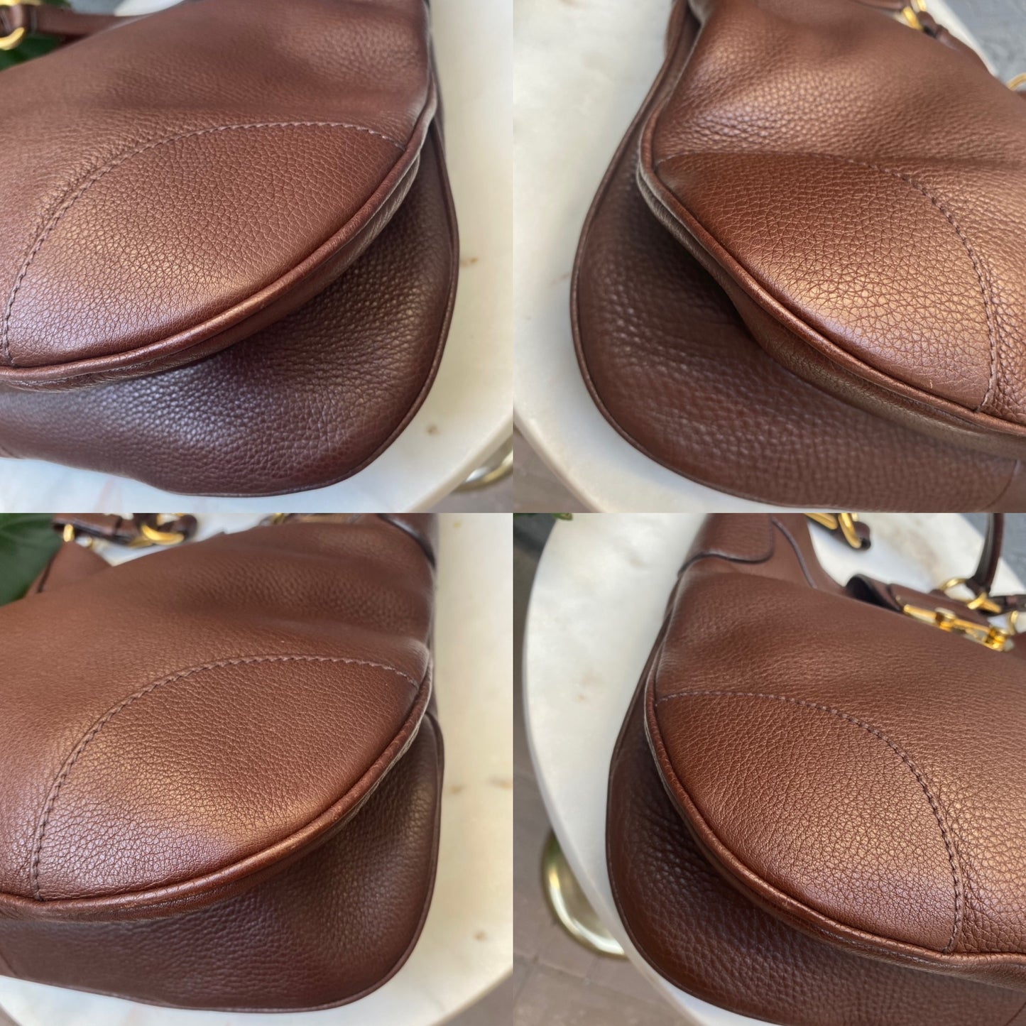 Prada Pushlock Hobo Vitello Daino Shoulder Bag