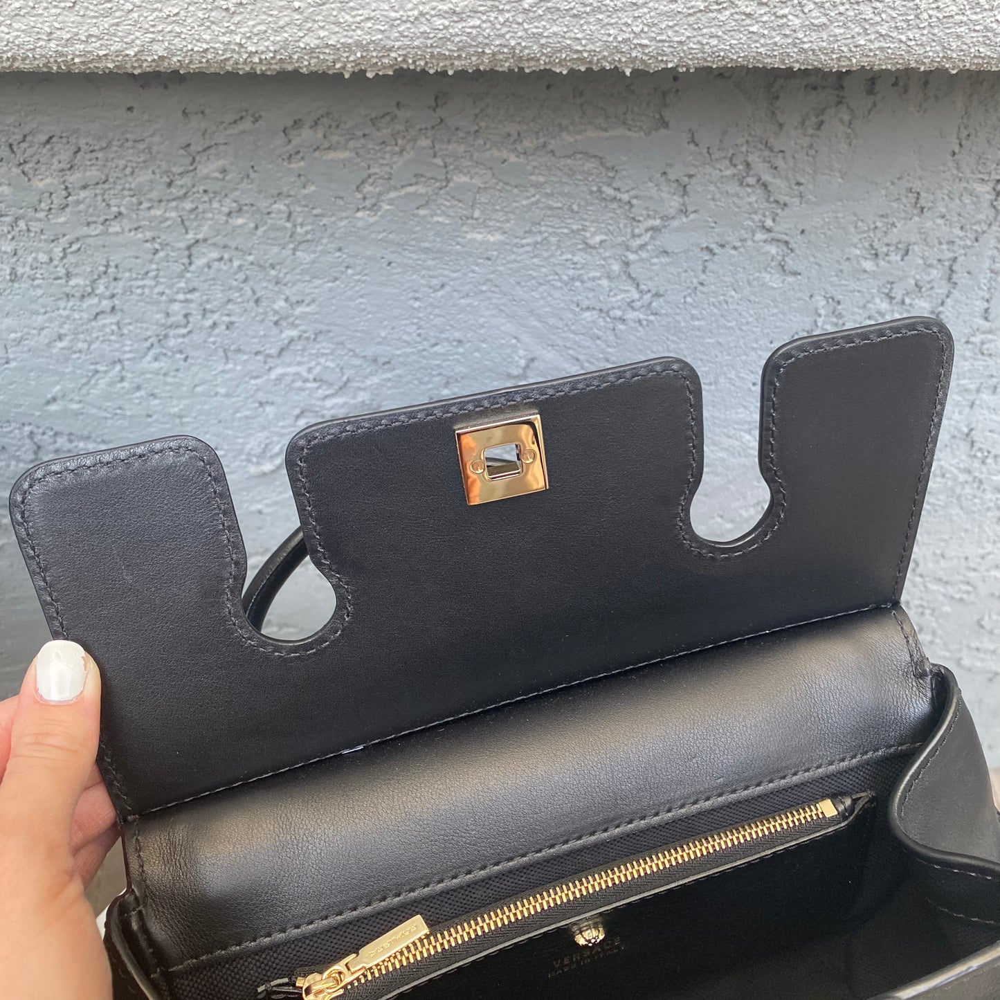 Versace Medium Palazzo Empire Leather Satchel
