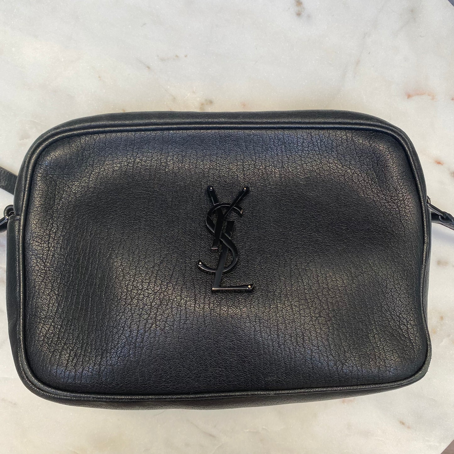Saint Laurent Lambskin Monogram Small Lou Camera Bag