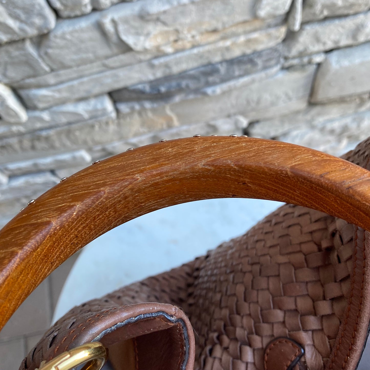 Salvatore Ferragamo Woven Leather Large Ceyla Hobo