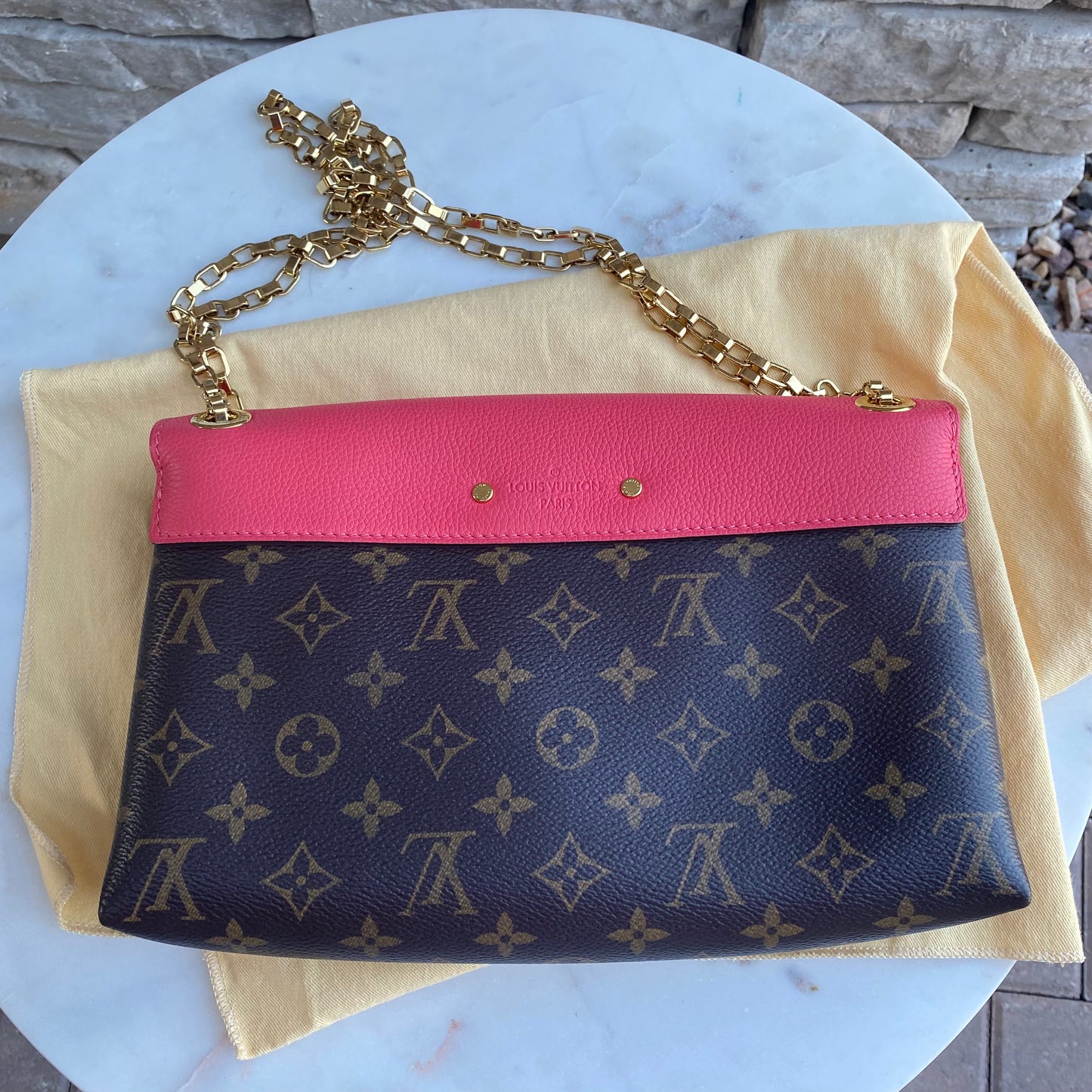 Louis Vuitton Pallas Chain Monogram Dahlia Shoulder Bag