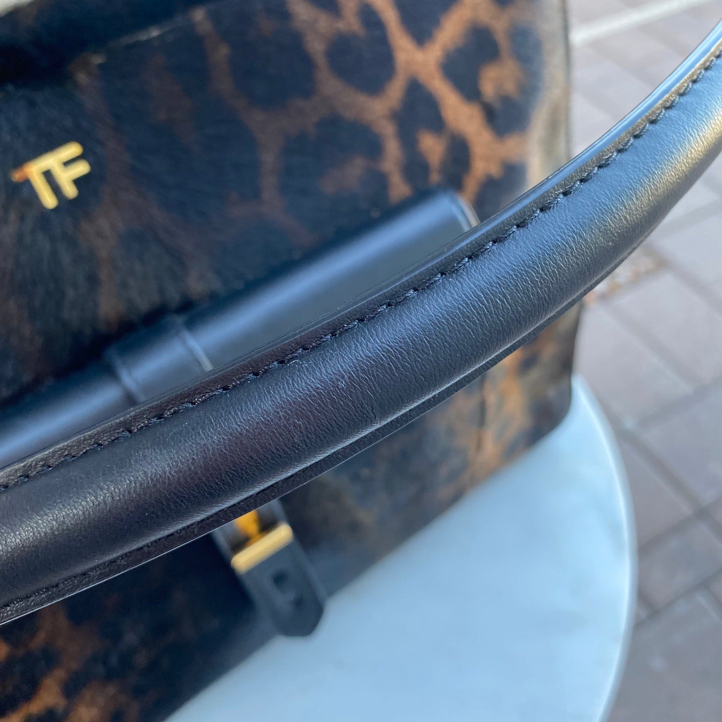 Tom Ford Rialto Leopard Top Handle Tote