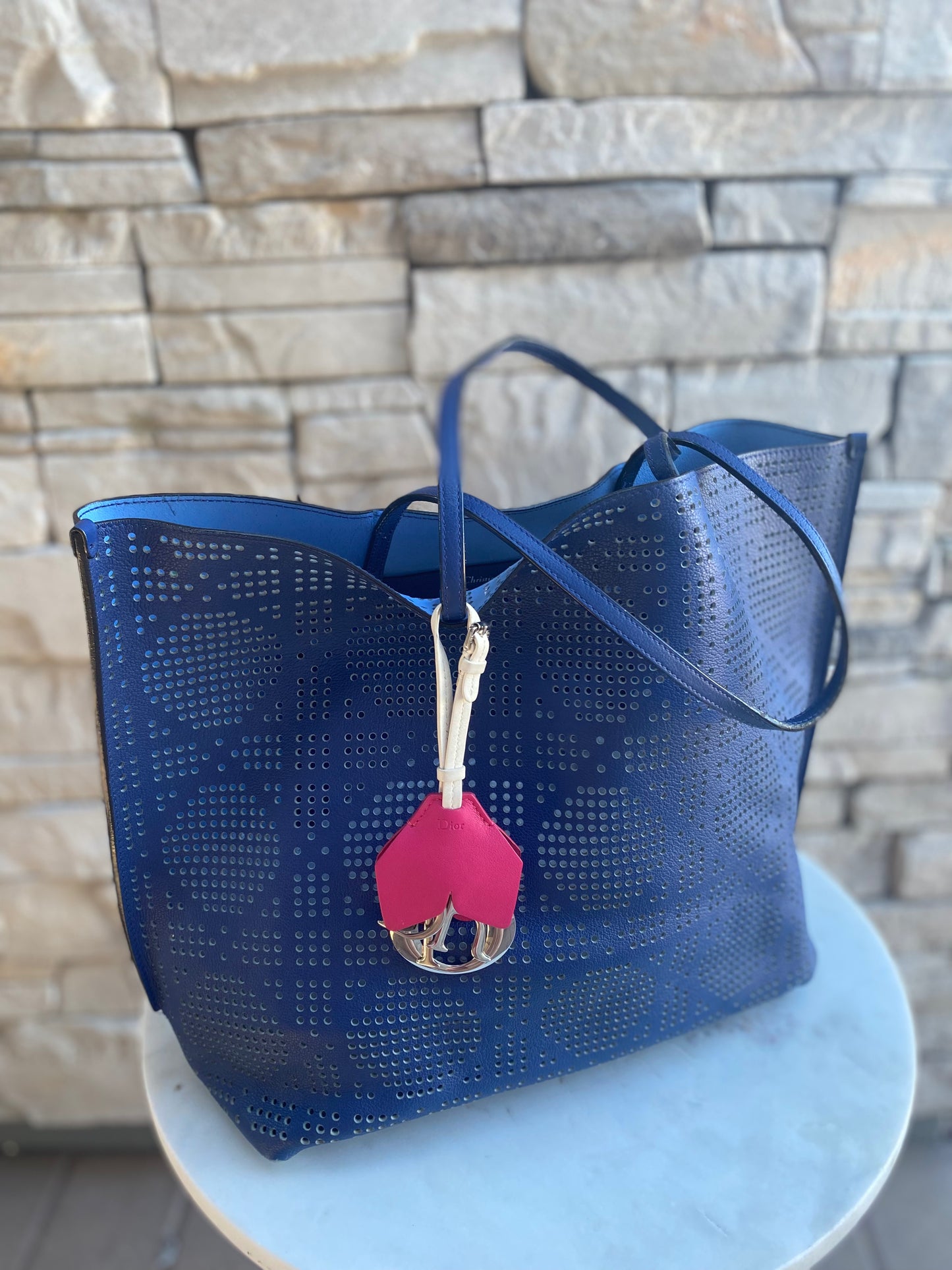 Christian Dior Cannage Perforated Dioriva Shopping Tote