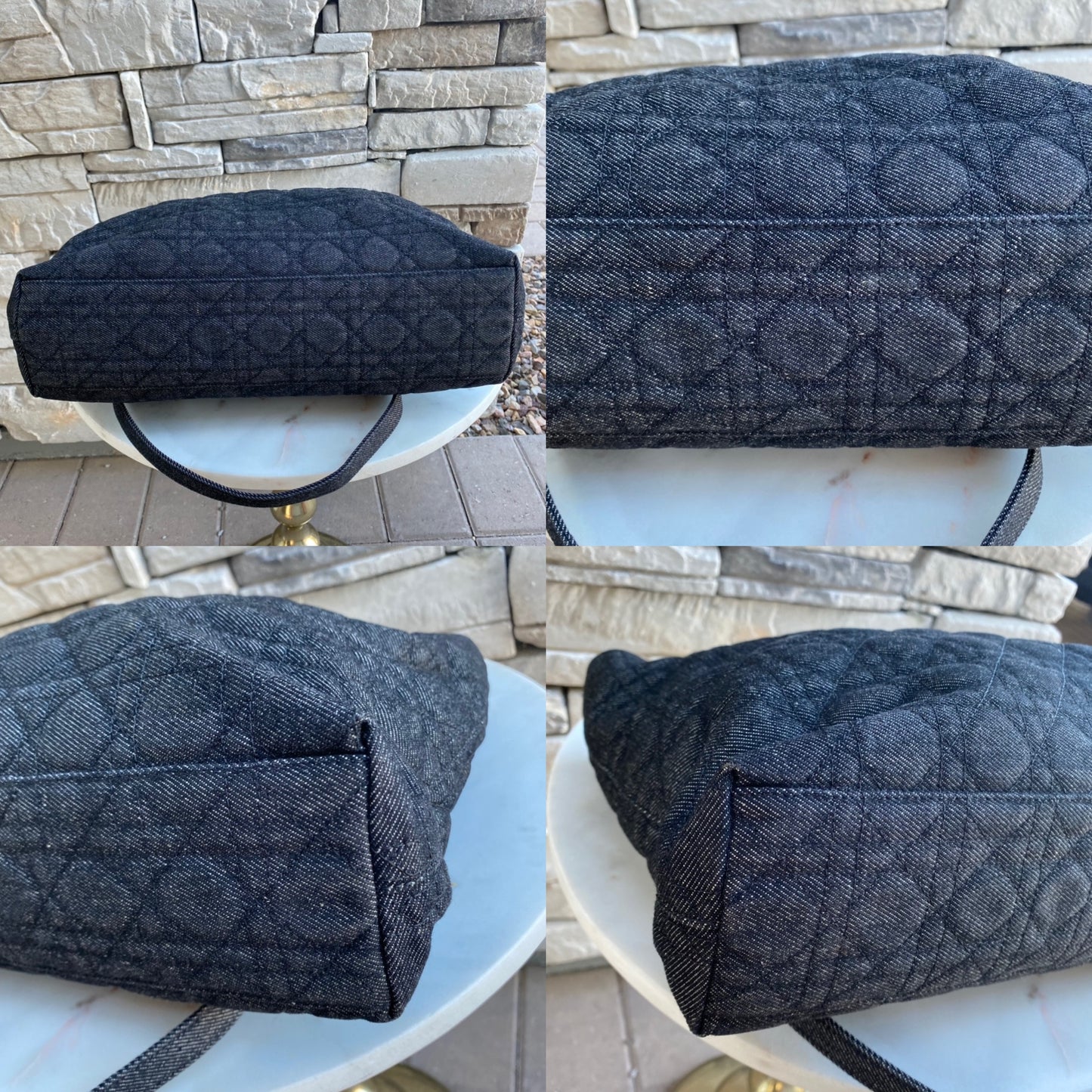 Christian Dior Denim Cannage Large Soft Lady Dior Tote