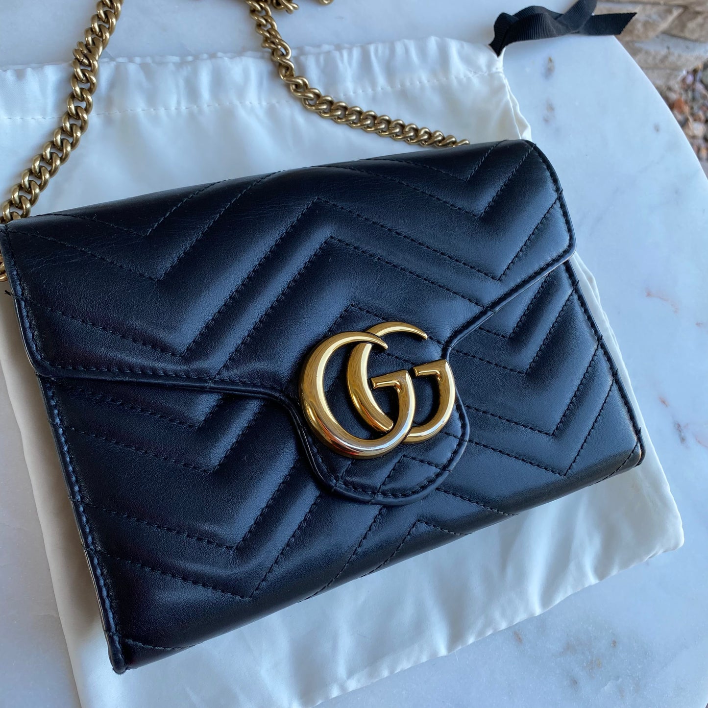 Gucci GG Marmont Matelasse Wallet on Chain
