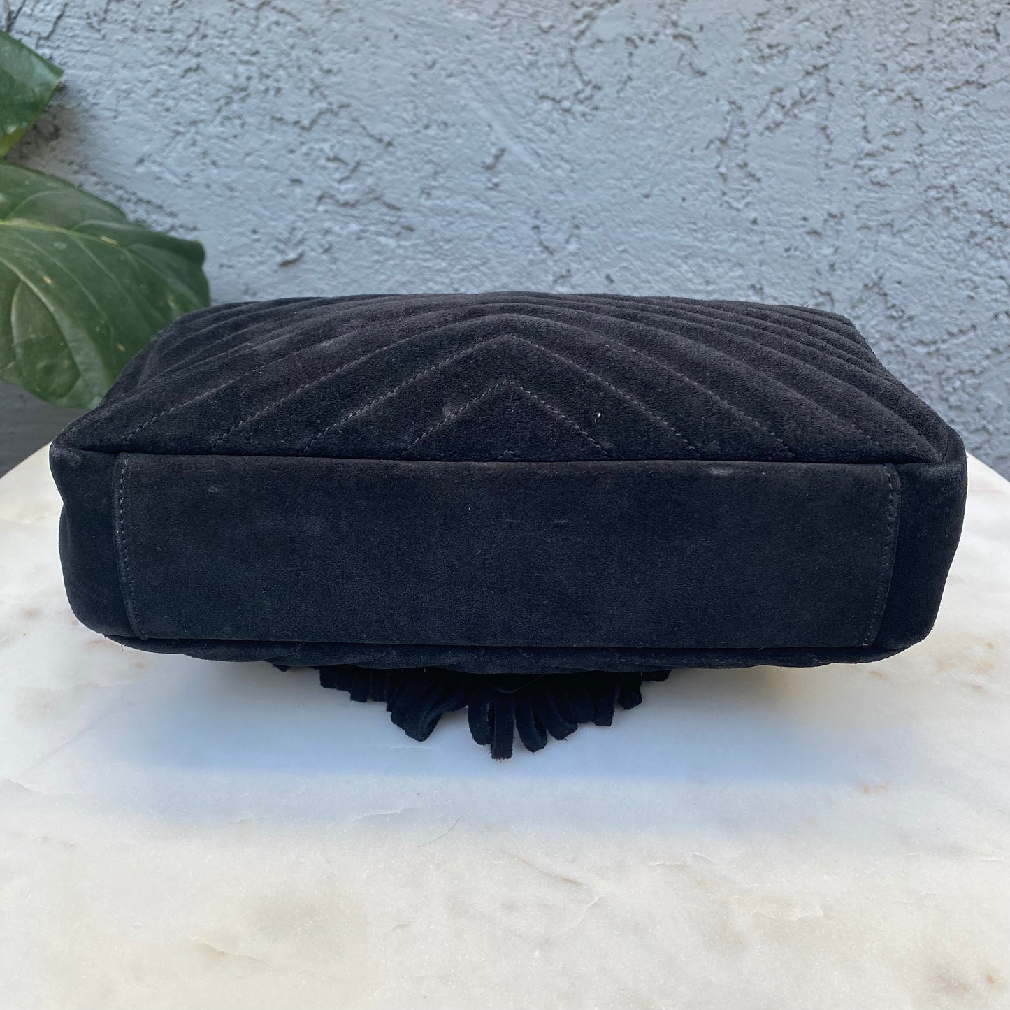 Saint Laurent Medium College Suede Fringe Shoulder Bag