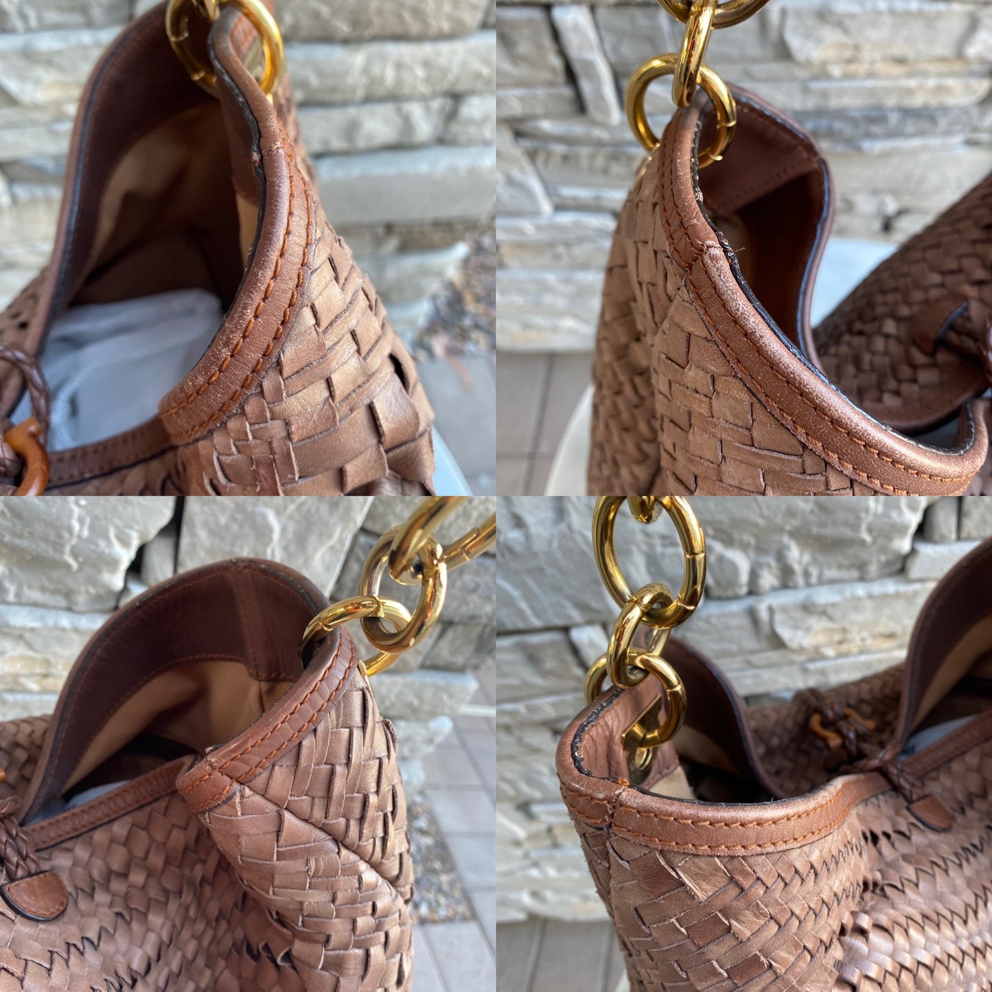 Salvatore Ferragamo Woven Leather Large Ceyla Hobo