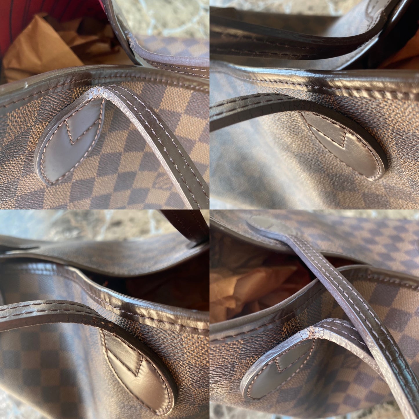 Louis Vuitton Damier Ebene Neverfull MM Tote