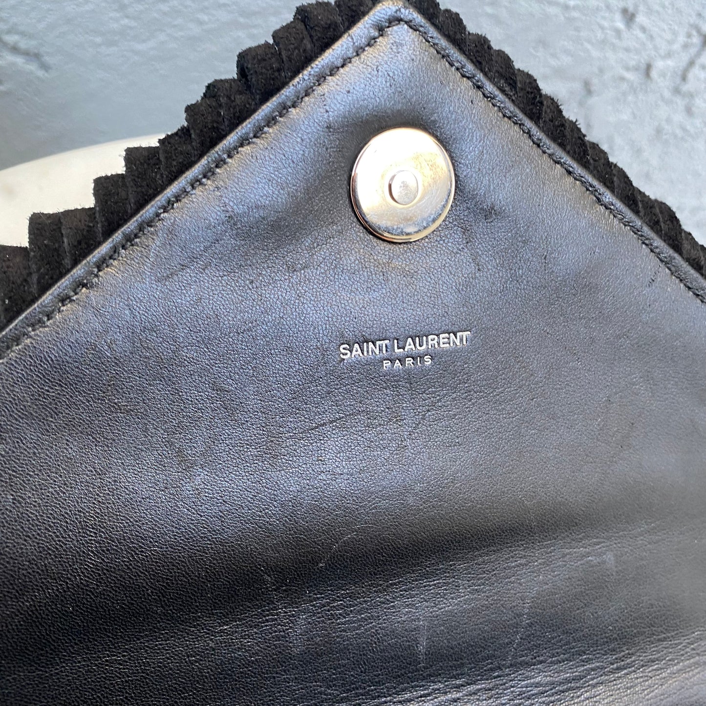 Saint Laurent Medium College Suede Fringe Shoulder Bag