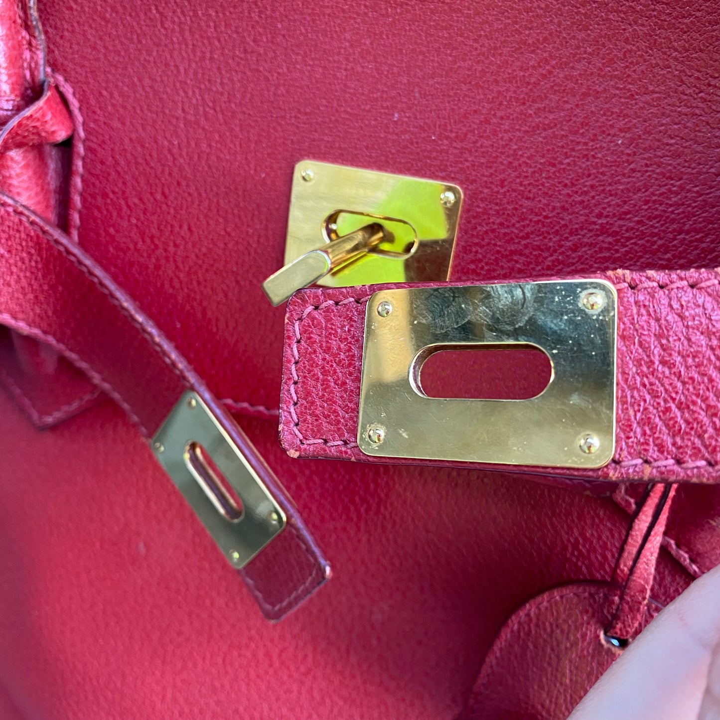Gucci Large Leather Vintage Birkin Style Top Handle Bag