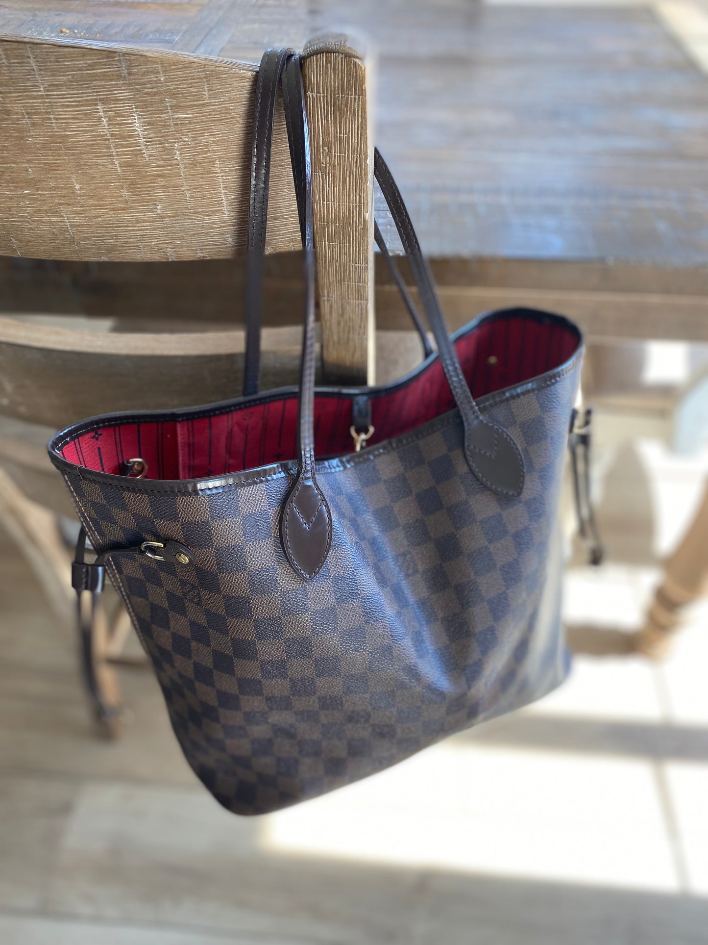 Louis Vuitton Damier Ebene Neverfull MM Tote