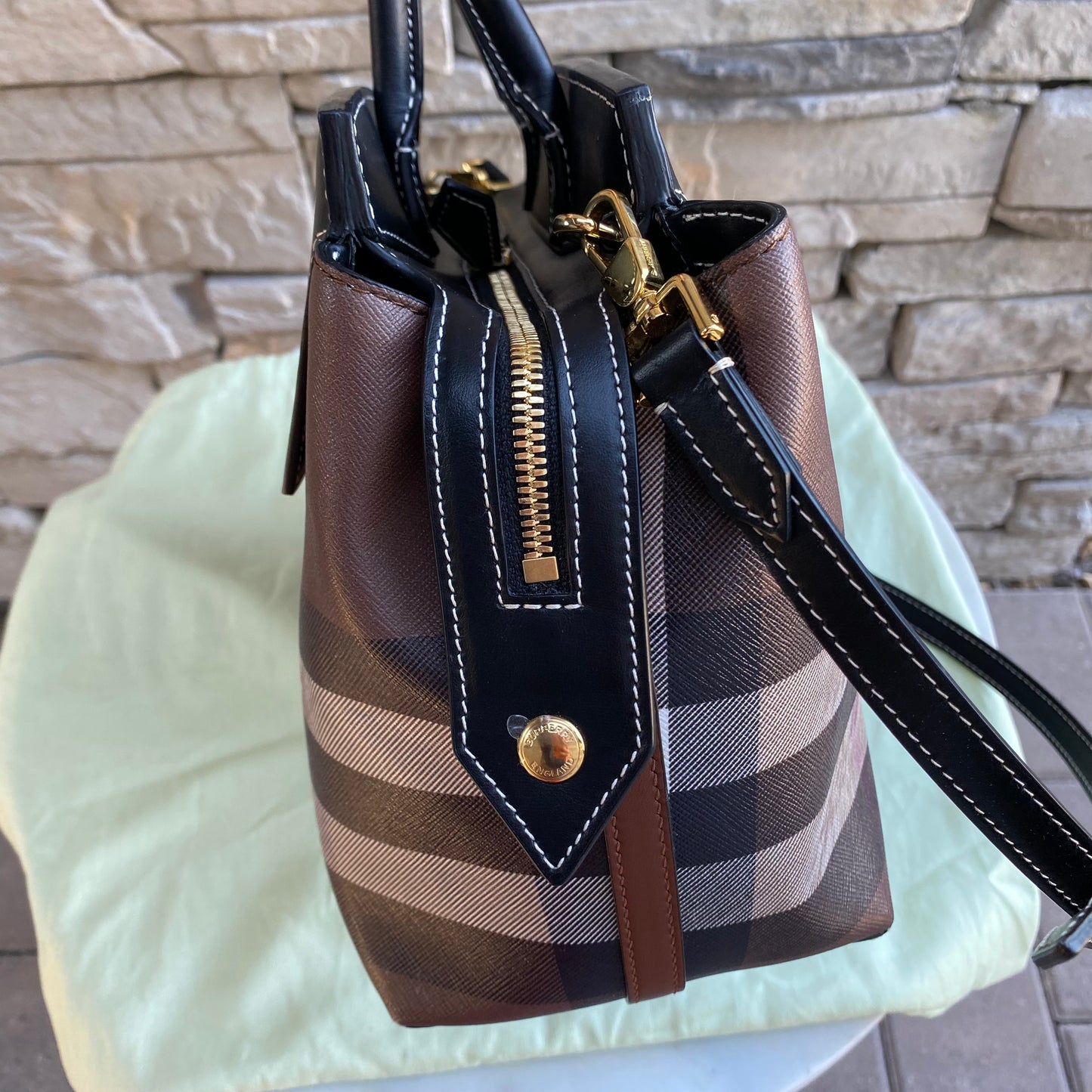 Burberry Catherine Smoked Check Tote Bag