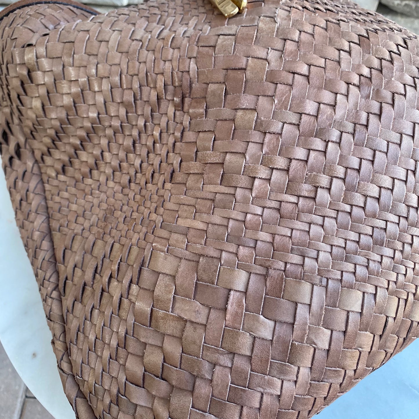 Salvatore Ferragamo Woven Leather Large Ceyla Hobo