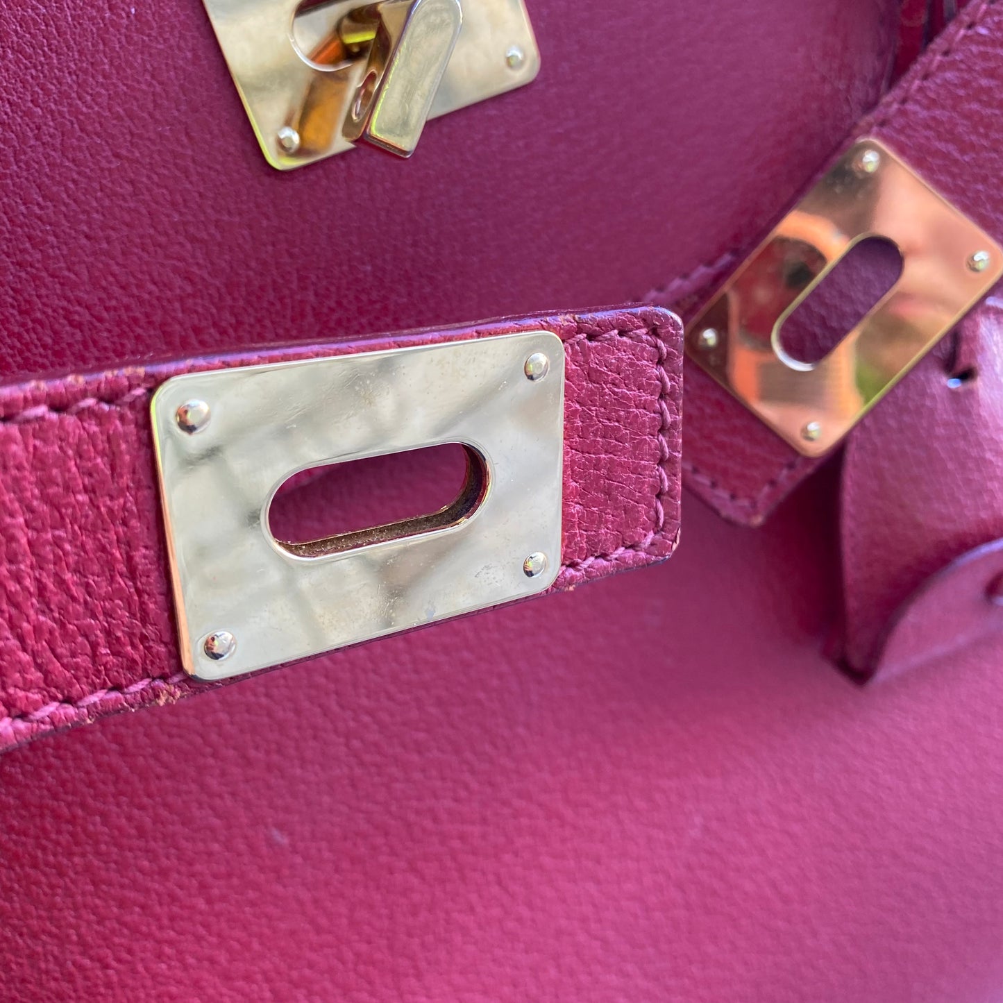 Gucci Large Leather Vintage Birkin Style Top Handle Bag