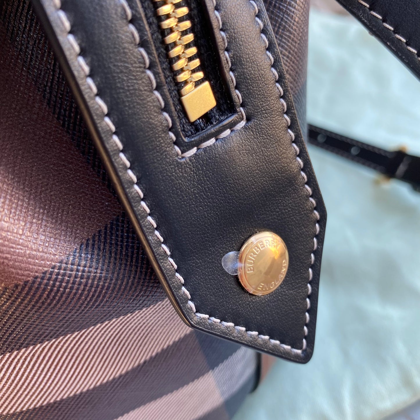 Burberry Catherine Smoked Check Tote Bag