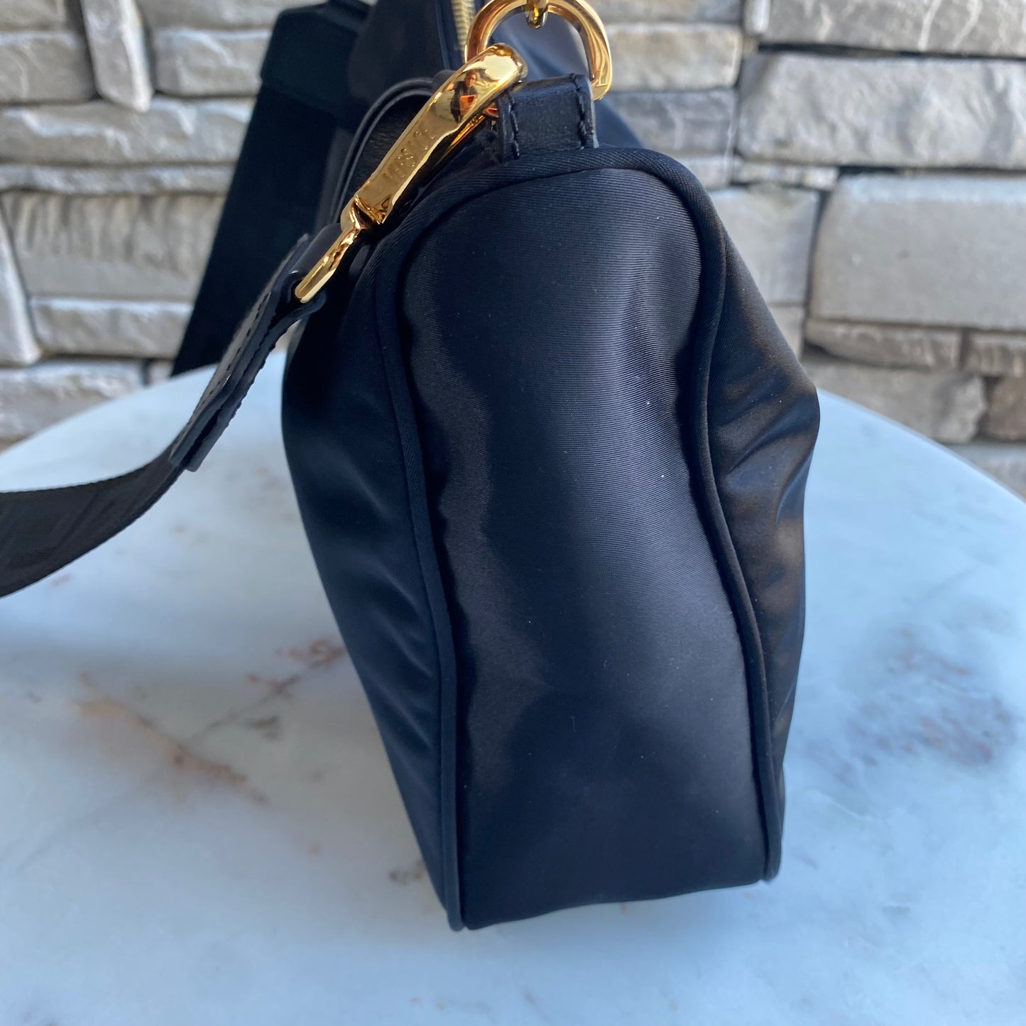Versace Medusa Nylon Tribute Chain Shoulder Bag