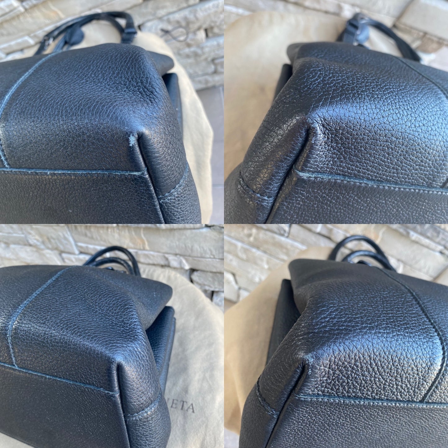 Bottega Veneta Roma Triple-Compartment Pebbled Leather Intrecciato Tote Bag