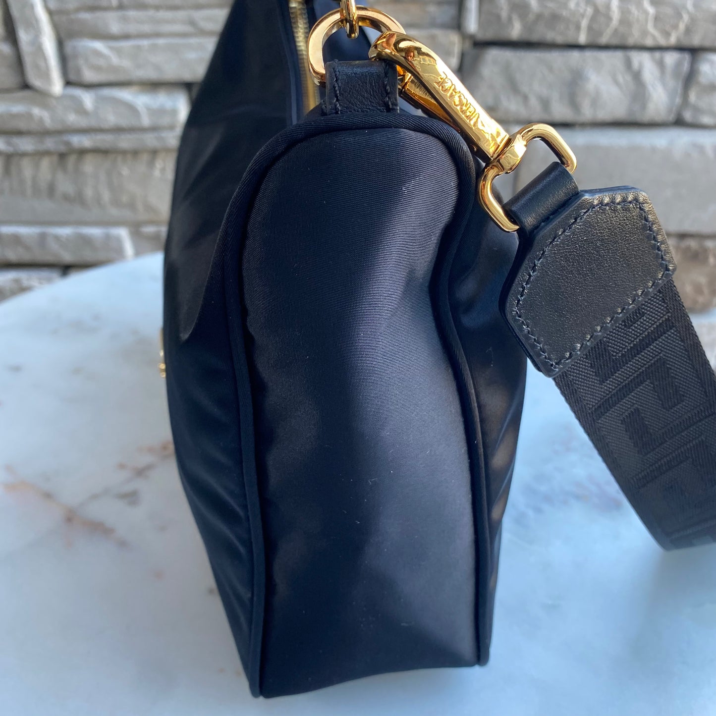 Versace Medusa Nylon Tribute Chain Shoulder Bag