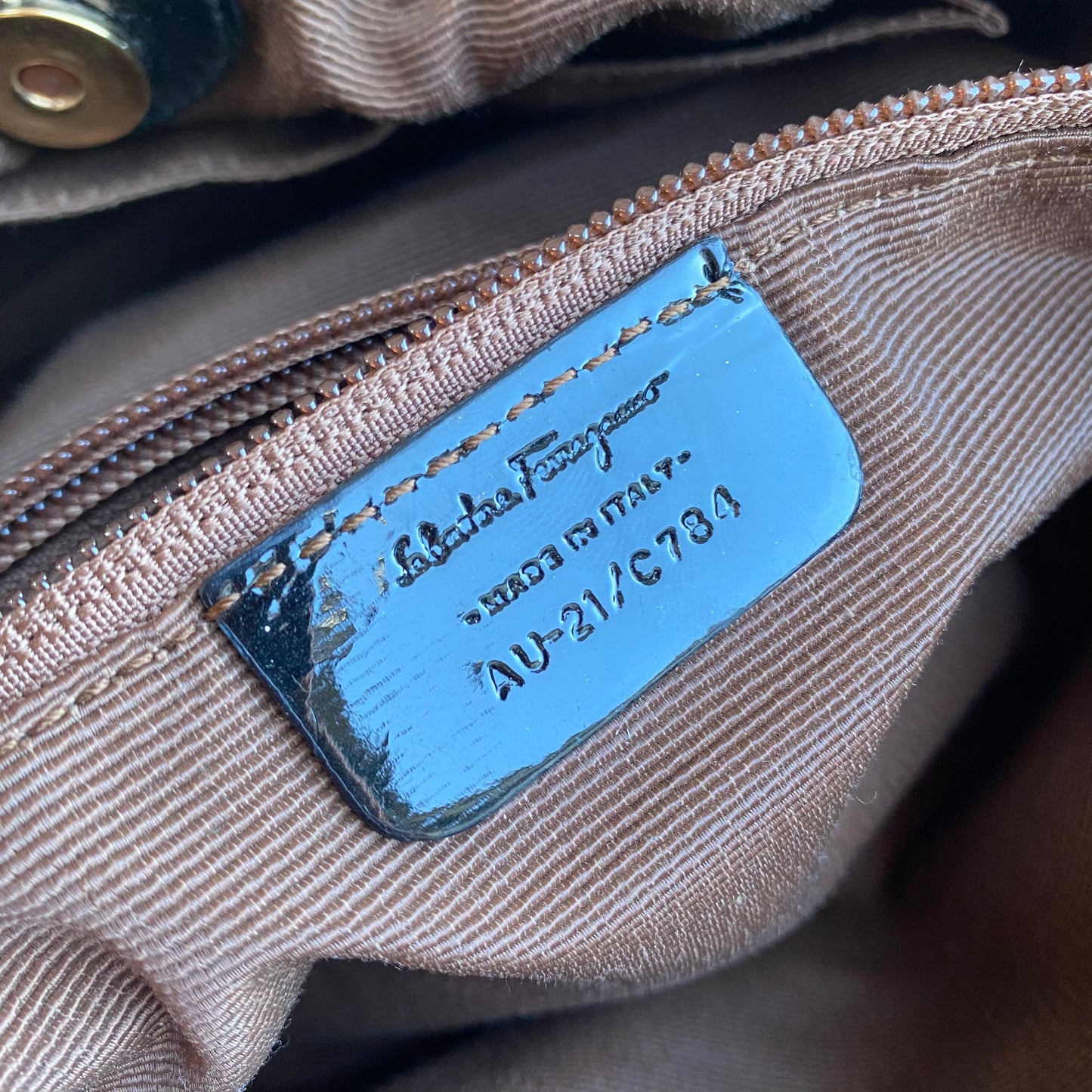 Salvatore Ferragamo Nylon Grosgrain Trim Vara Bow Leopard Shoulder Bag