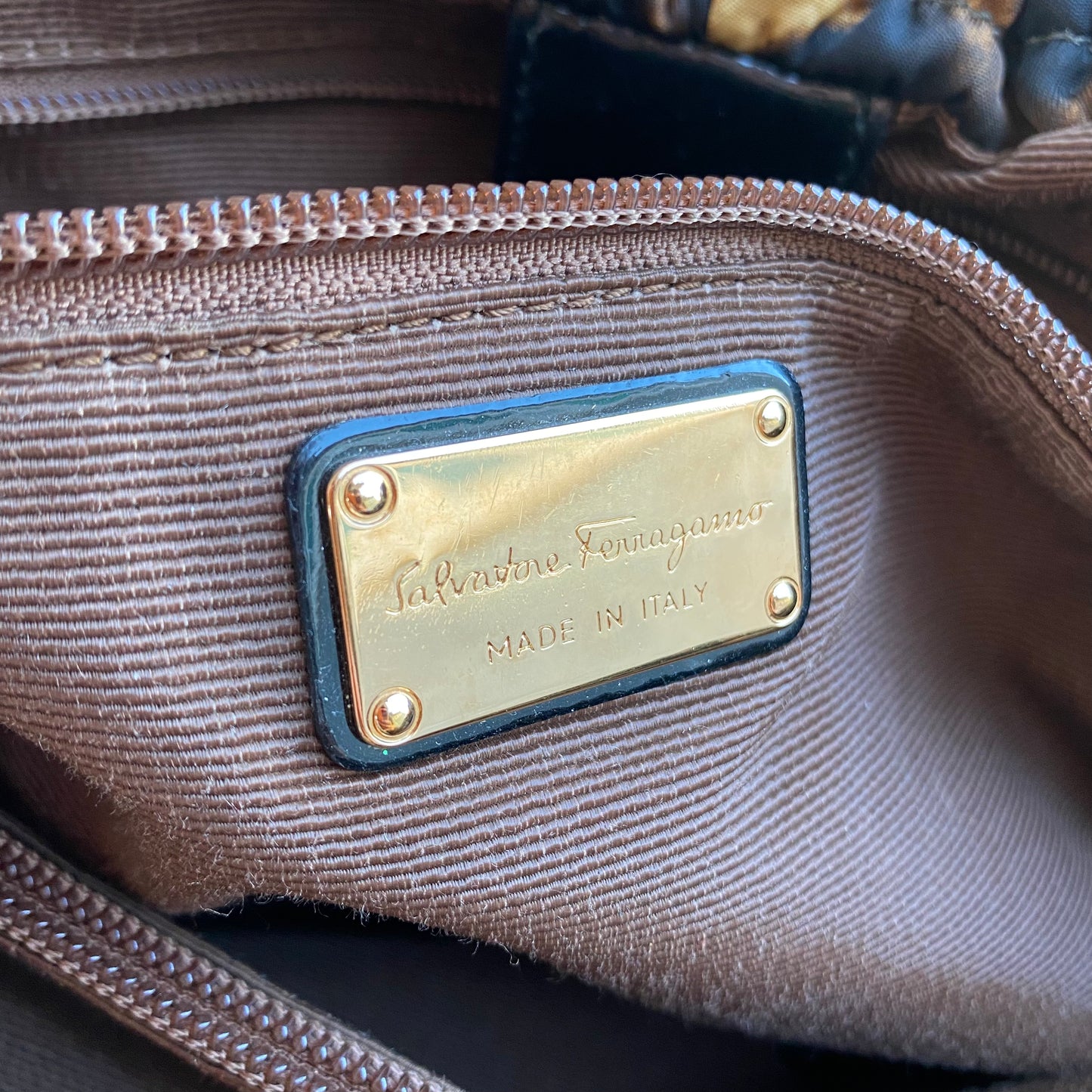 Salvatore Ferragamo Nylon Grosgrain Trim Vara Bow Leopard Shoulder Bag