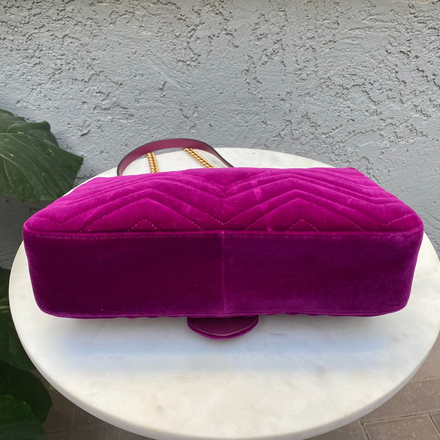 Gucci Velvet Matelasse Medium GG Marmont Shoulder Bag