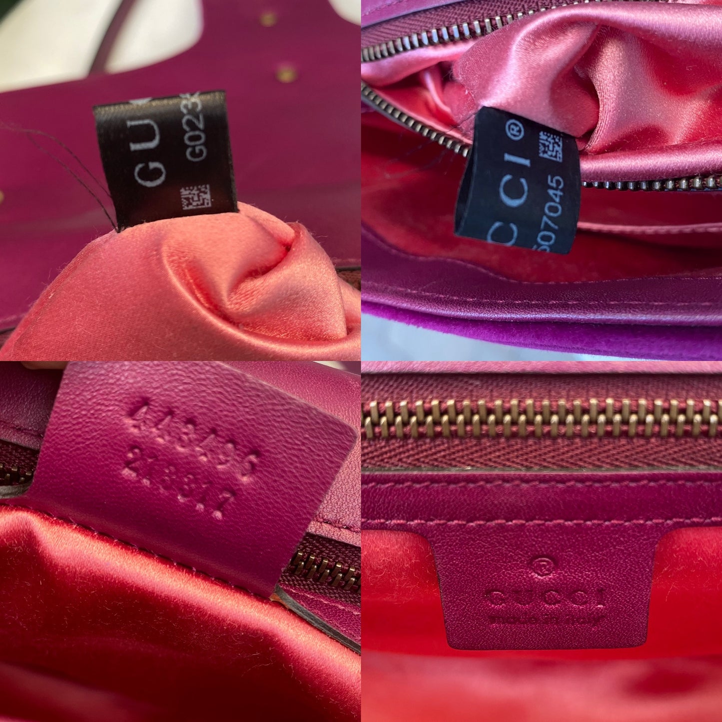 Gucci Velvet Matelasse Medium GG Marmont Shoulder Bag
