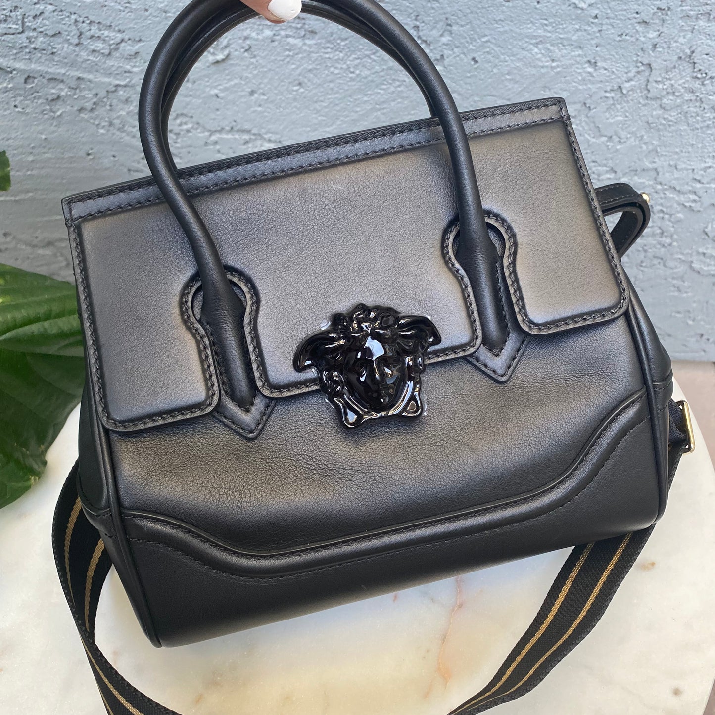 Versace Medium Palazzo Empire Leather Satchel