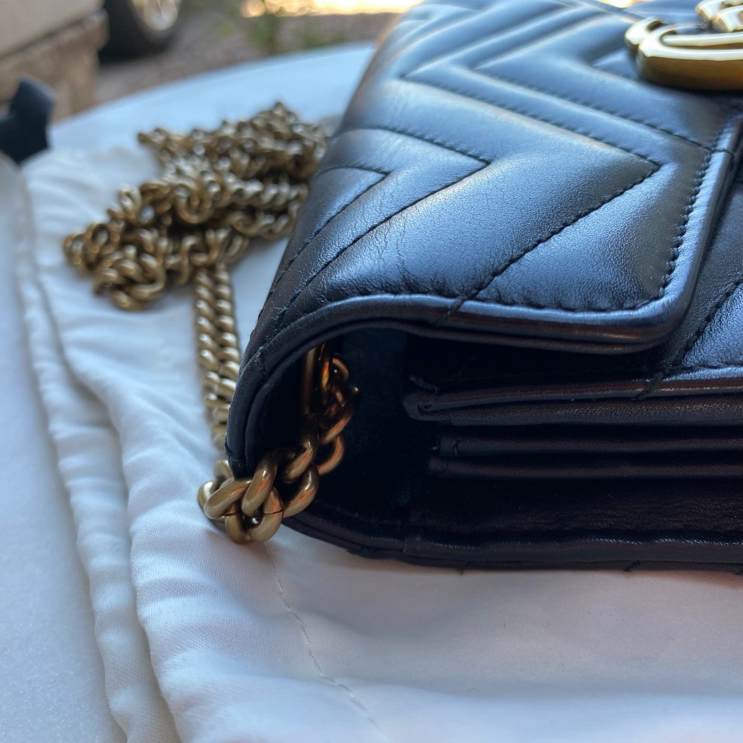 Gucci GG Marmont Matelasse Wallet on Chain