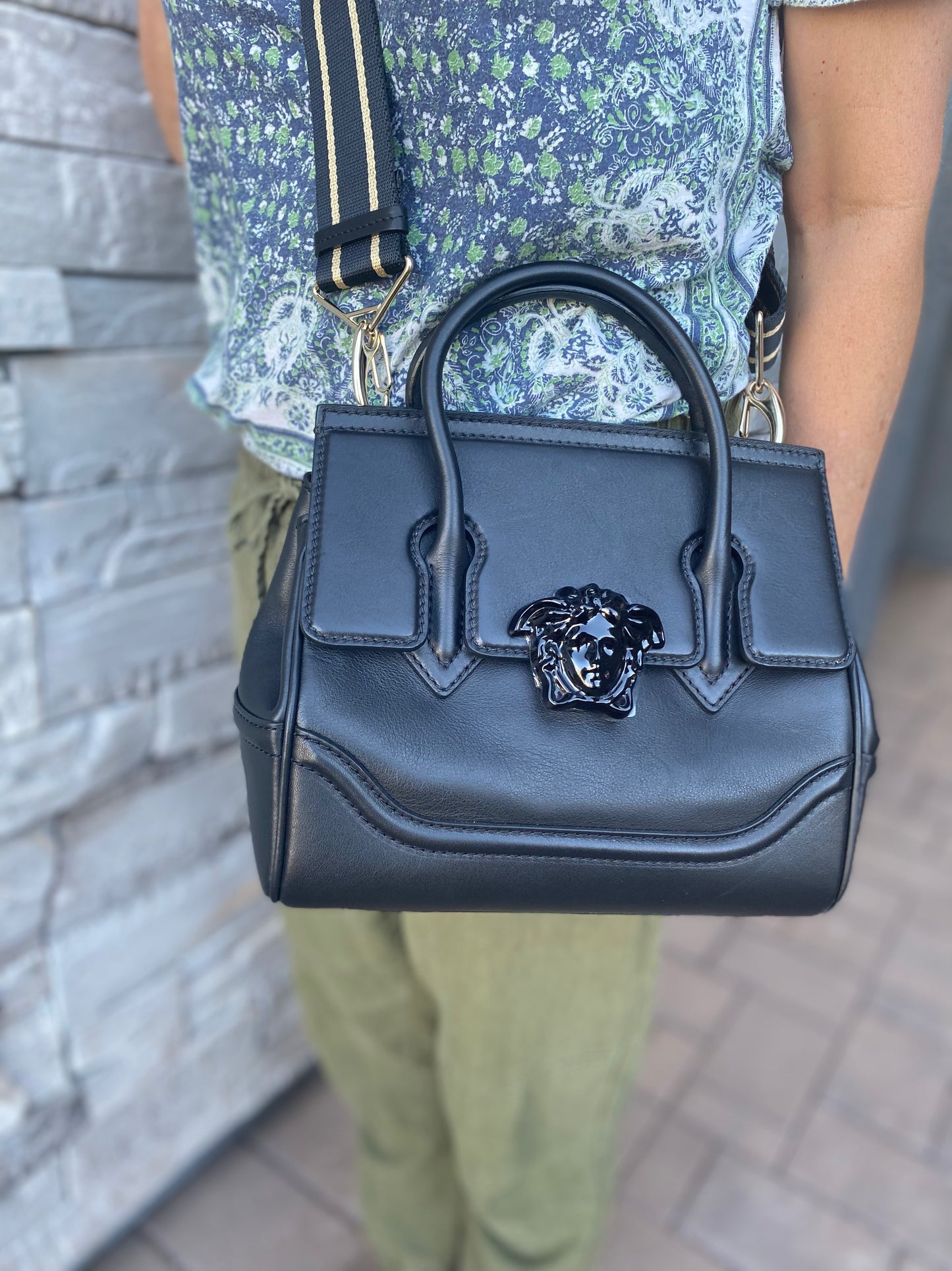 Versace Medium Palazzo Empire Leather Satchel