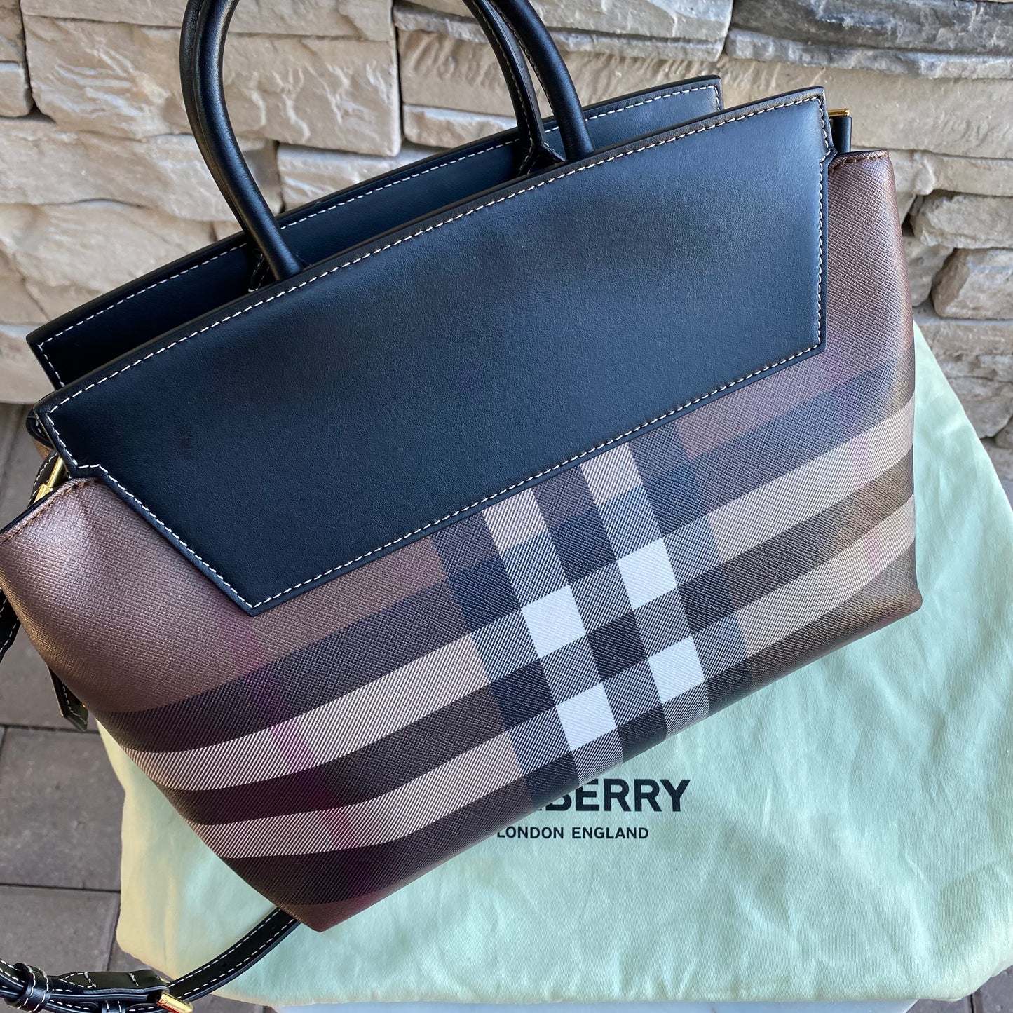 Burberry Catherine Smoked Check Tote Bag