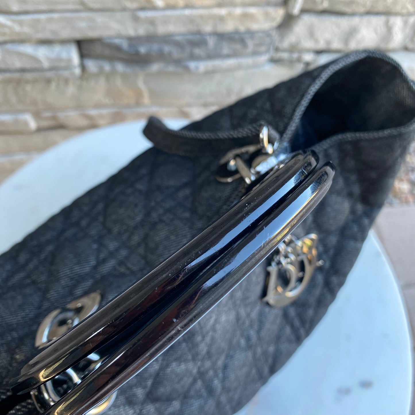 Christian Dior Denim Cannage Large Soft Lady Dior Tote
