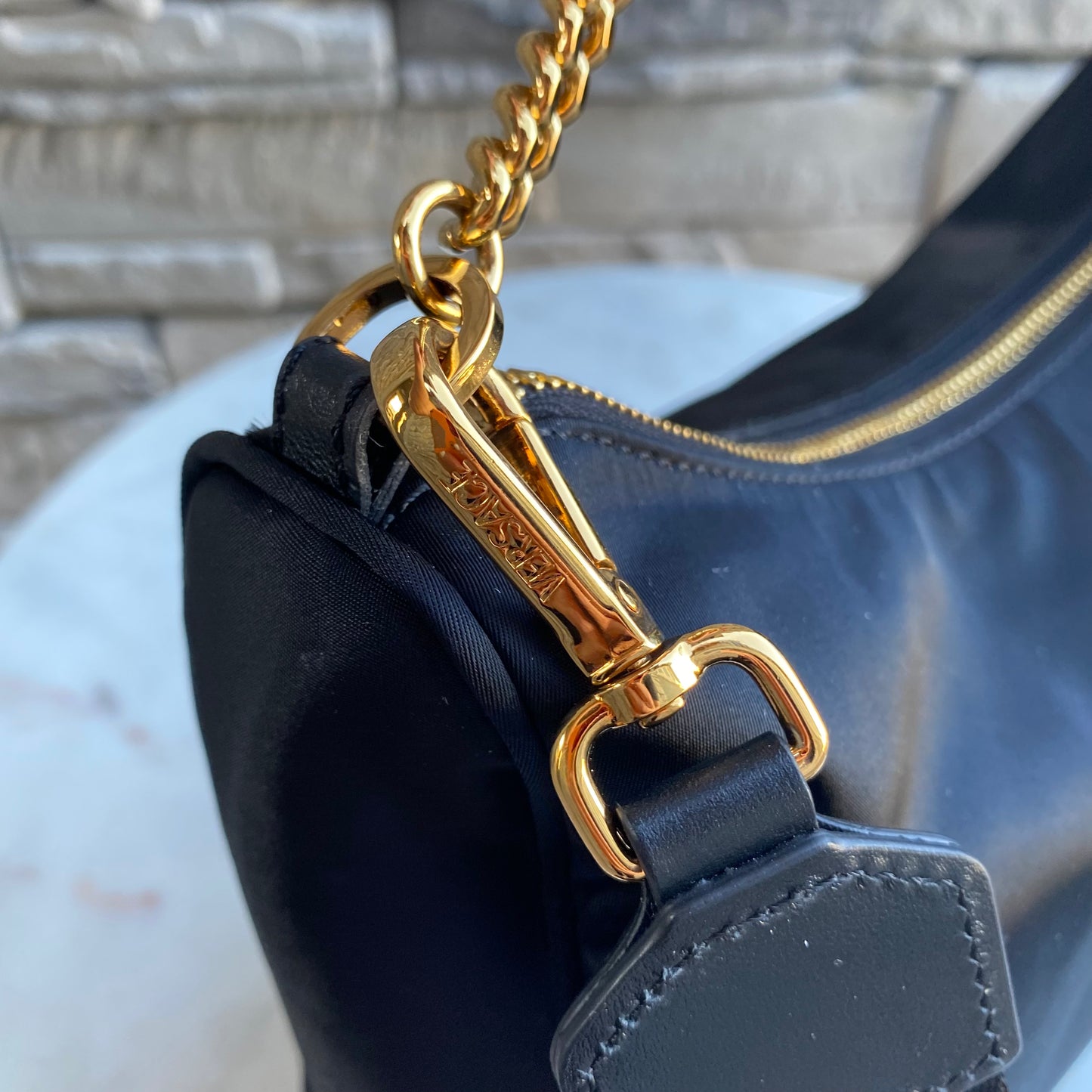Versace Medusa Nylon Tribute Chain Shoulder Bag