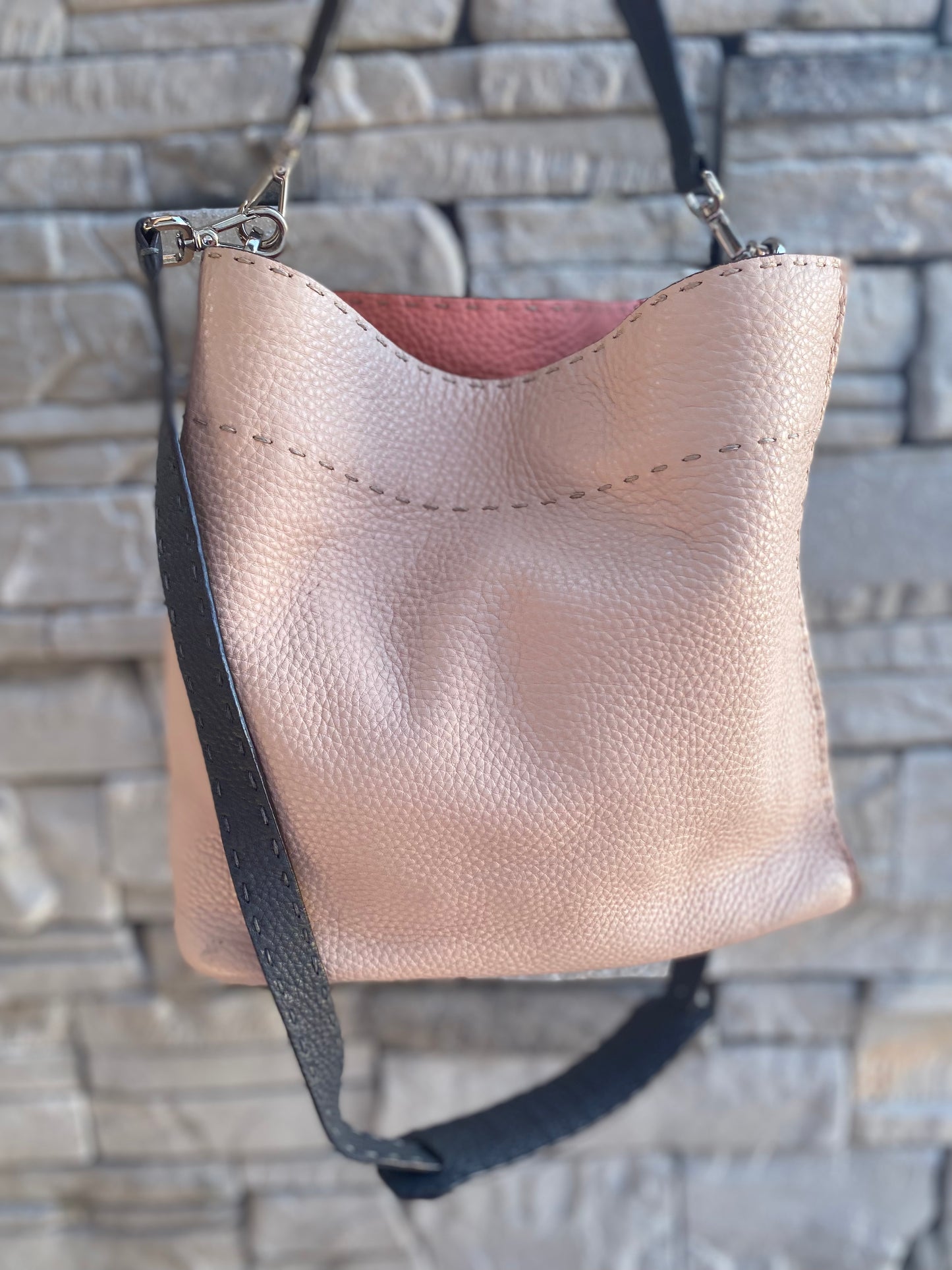 Fendi Selleria Leather Anna Bucket Bag