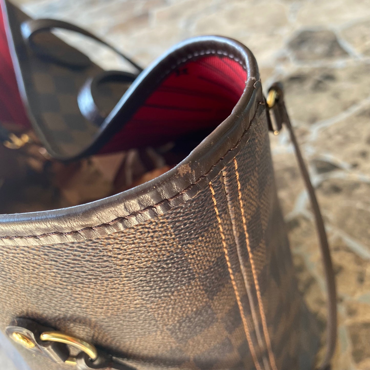 Louis Vuitton Damier Ebene Neverfull MM Tote
