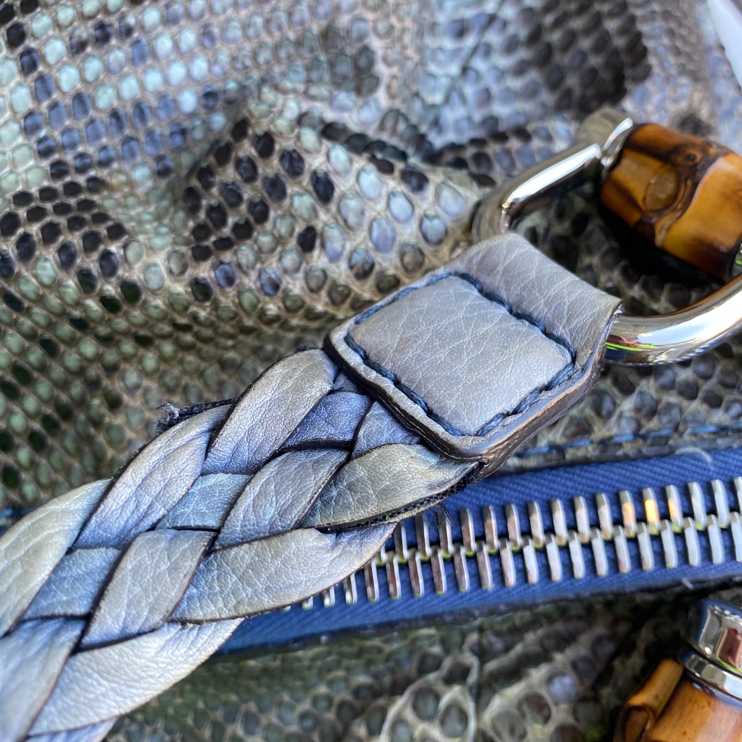 Gucci Python Large Bamboo Bar Bag