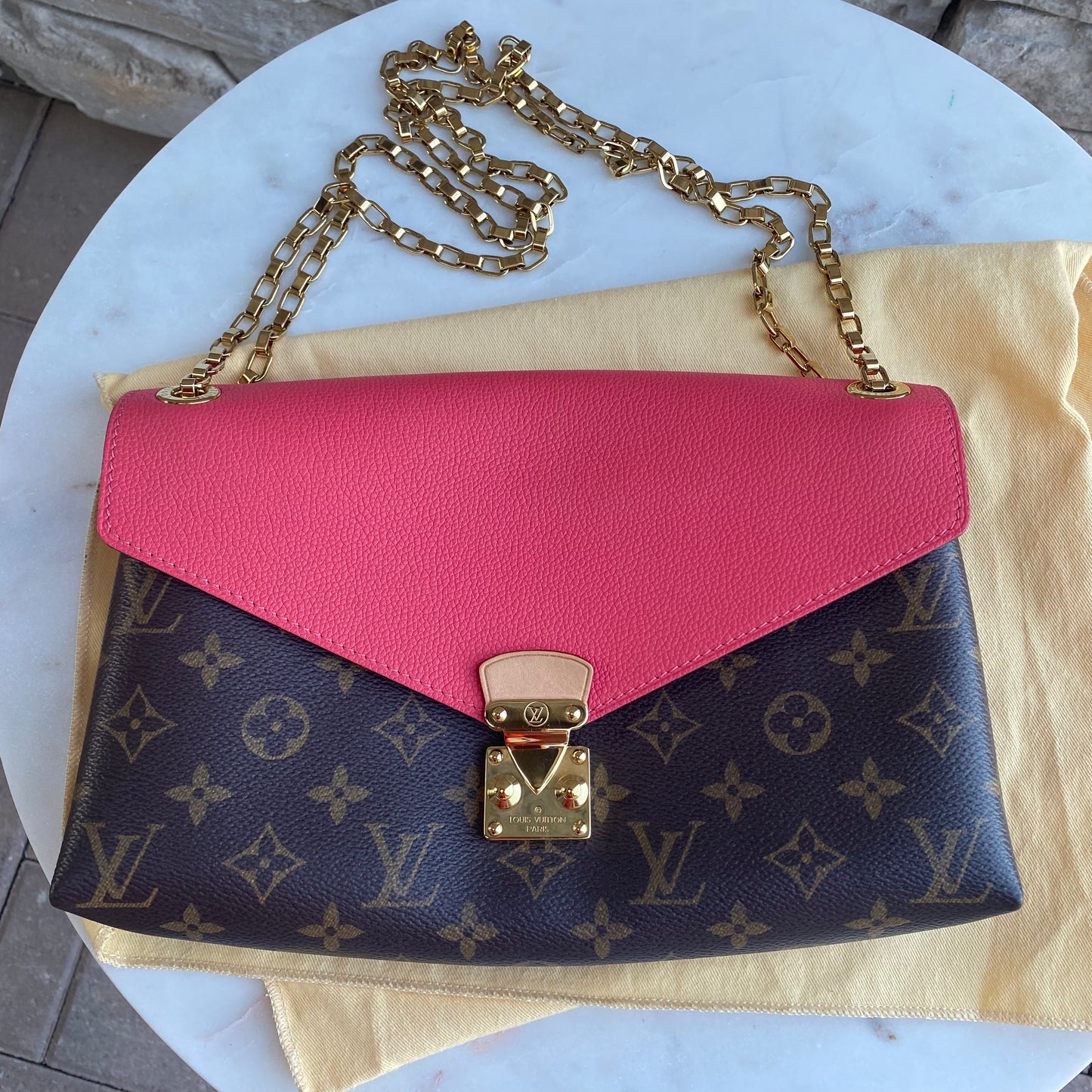 Louis Vuitton Pallas Chain Monogram Dahlia Shoulder Bag