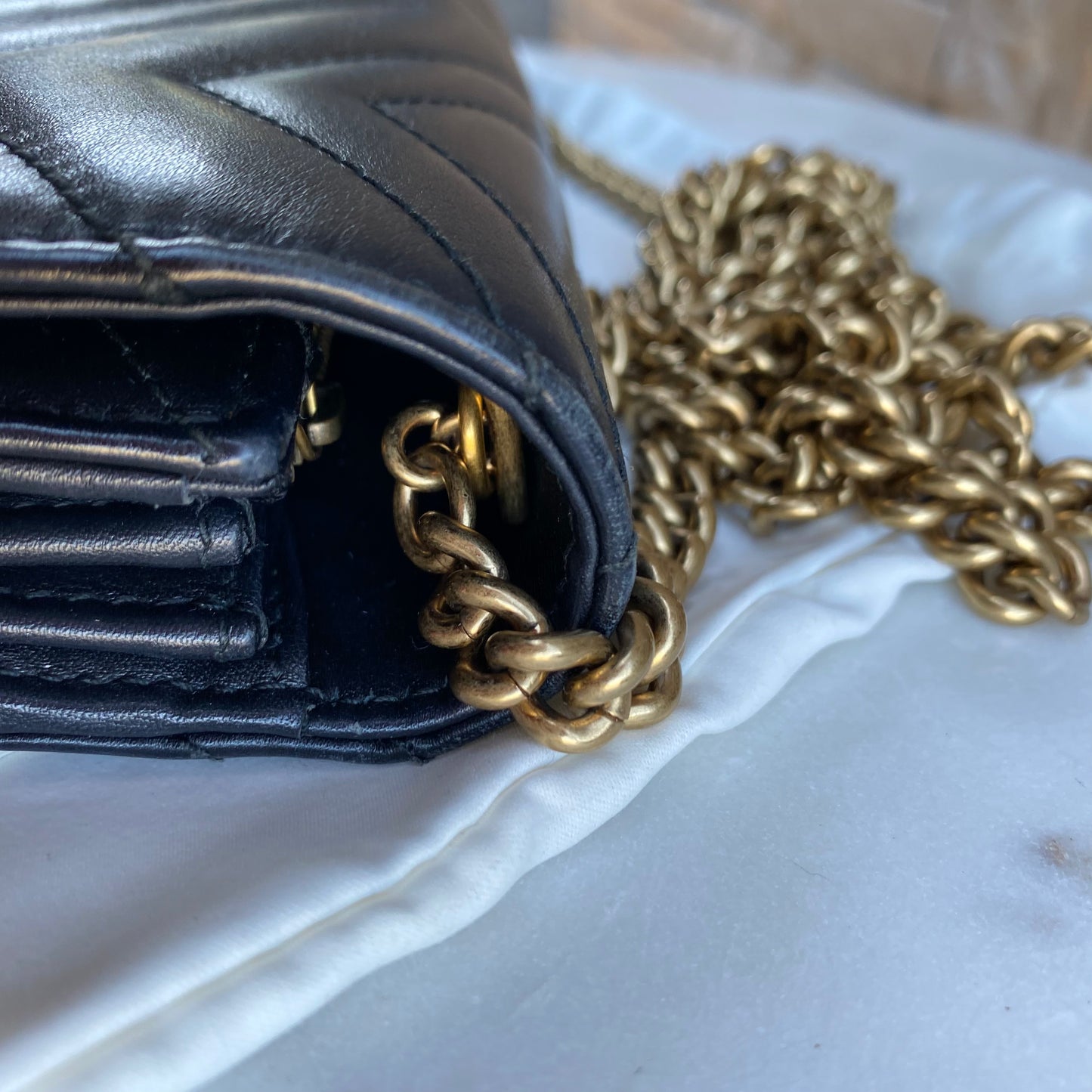 Gucci GG Marmont Matelasse Wallet on Chain