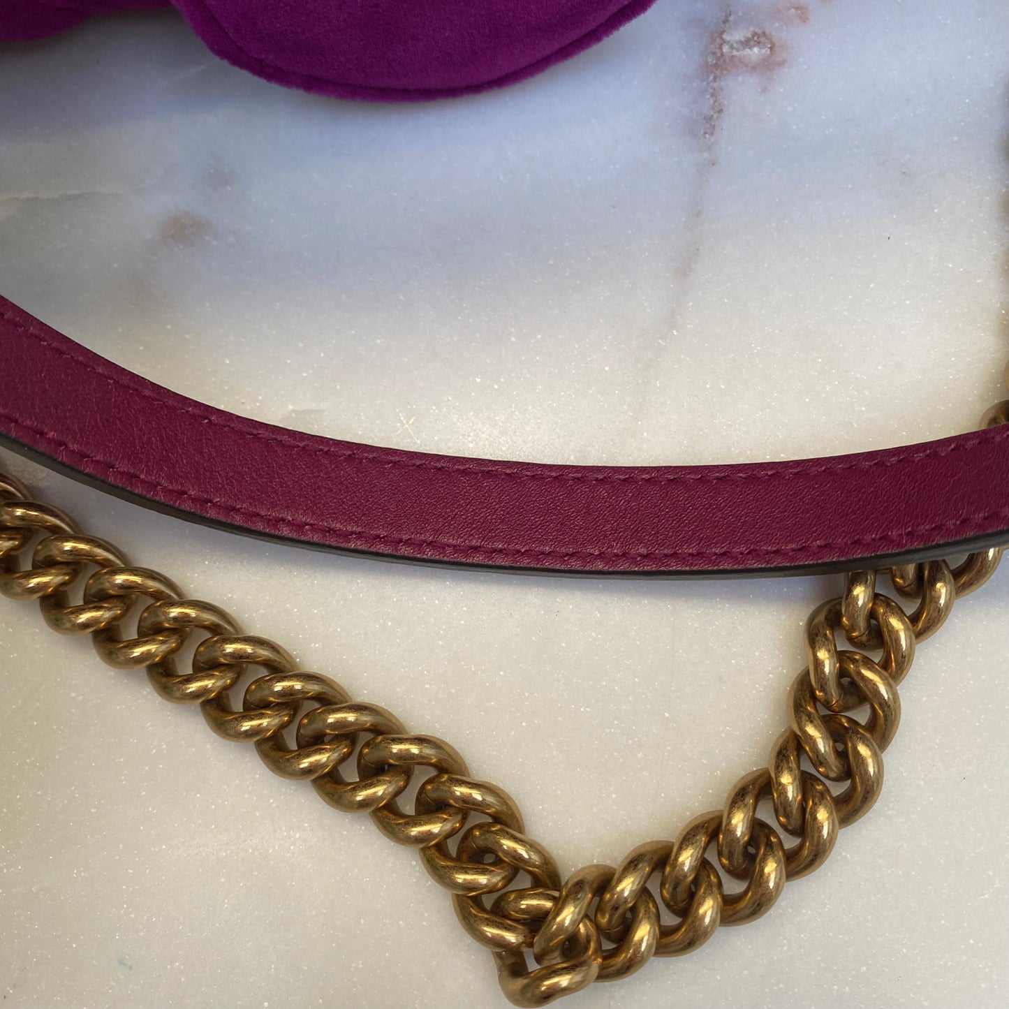 Gucci Velvet Matelasse Medium GG Marmont Shoulder Bag