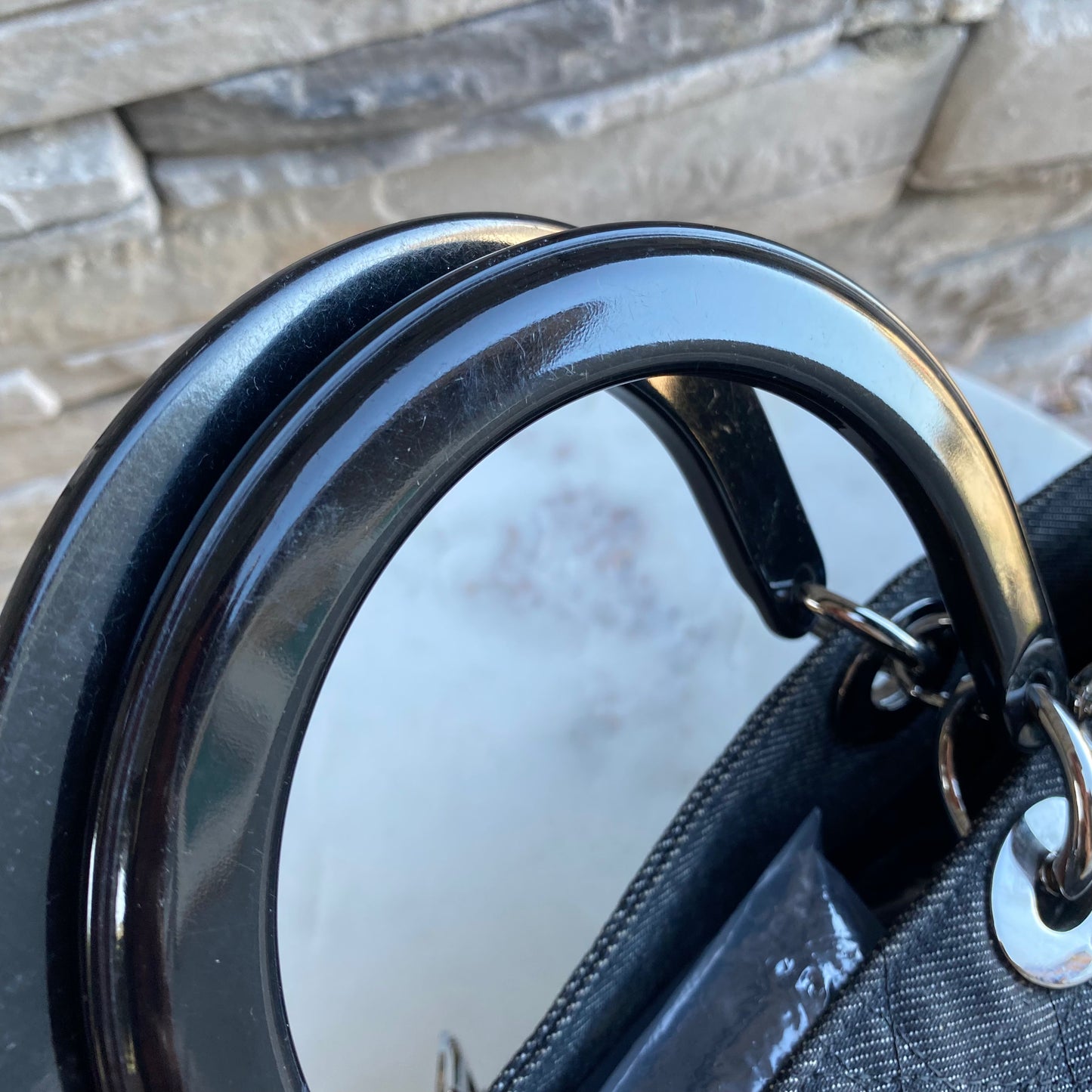 Christian Dior Denim Cannage Large Soft Lady Dior Tote