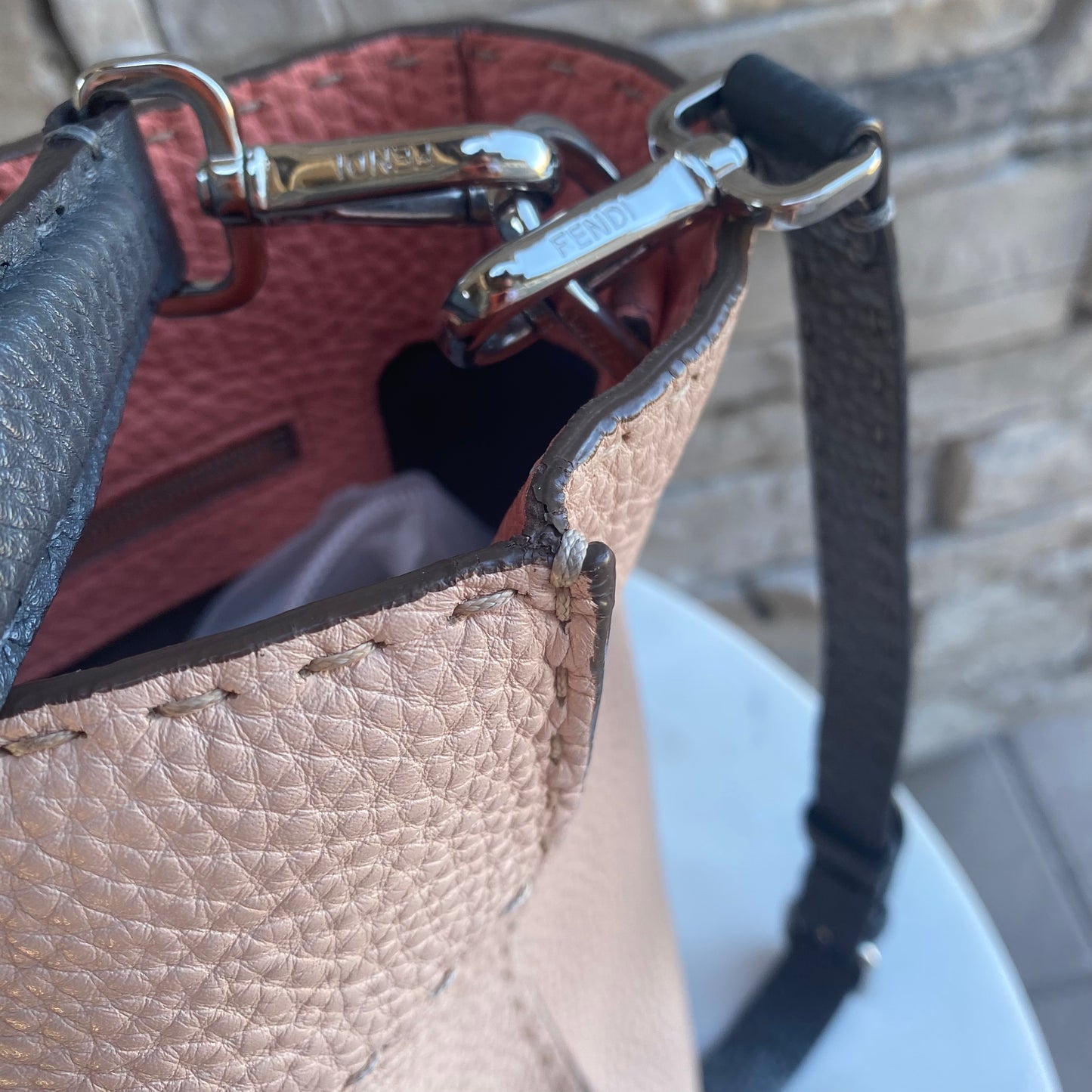Fendi Selleria Leather Anna Bucket Bag