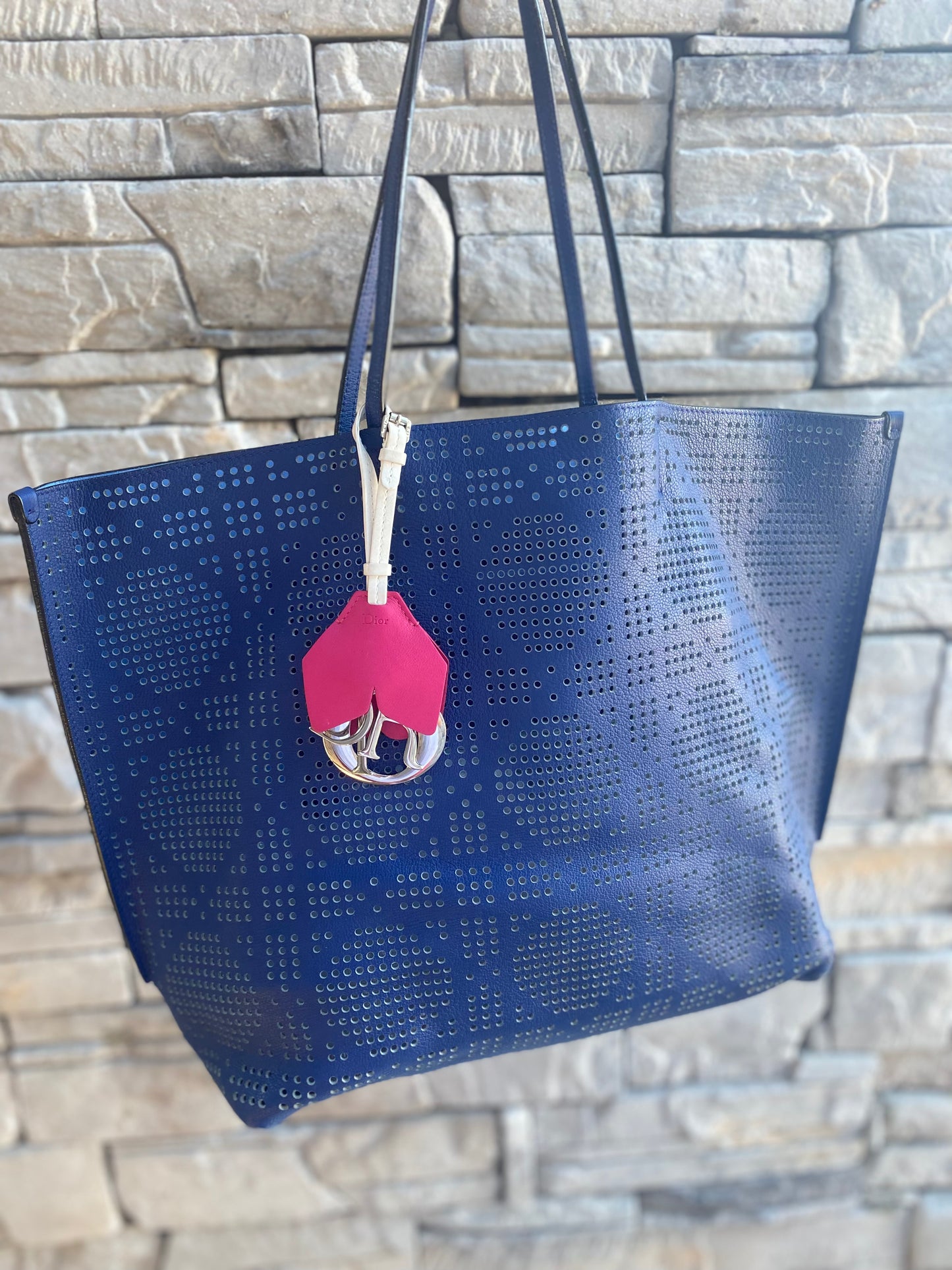 Christian Dior Cannage Perforated Dioriva Shopping Tote